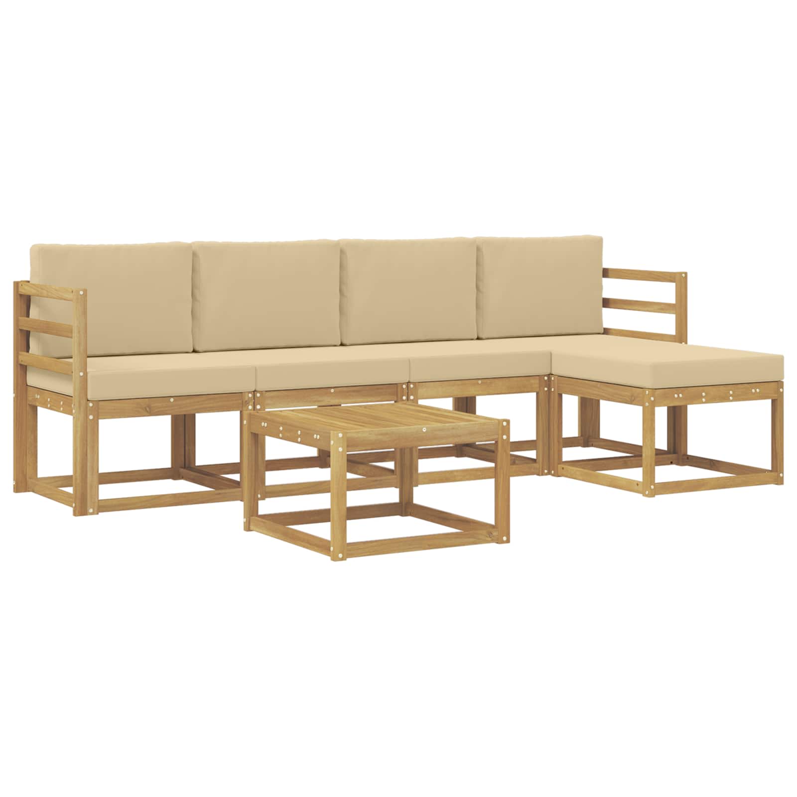 Ensemble de canapés d'extérieur 6 pc Blanc et Beige