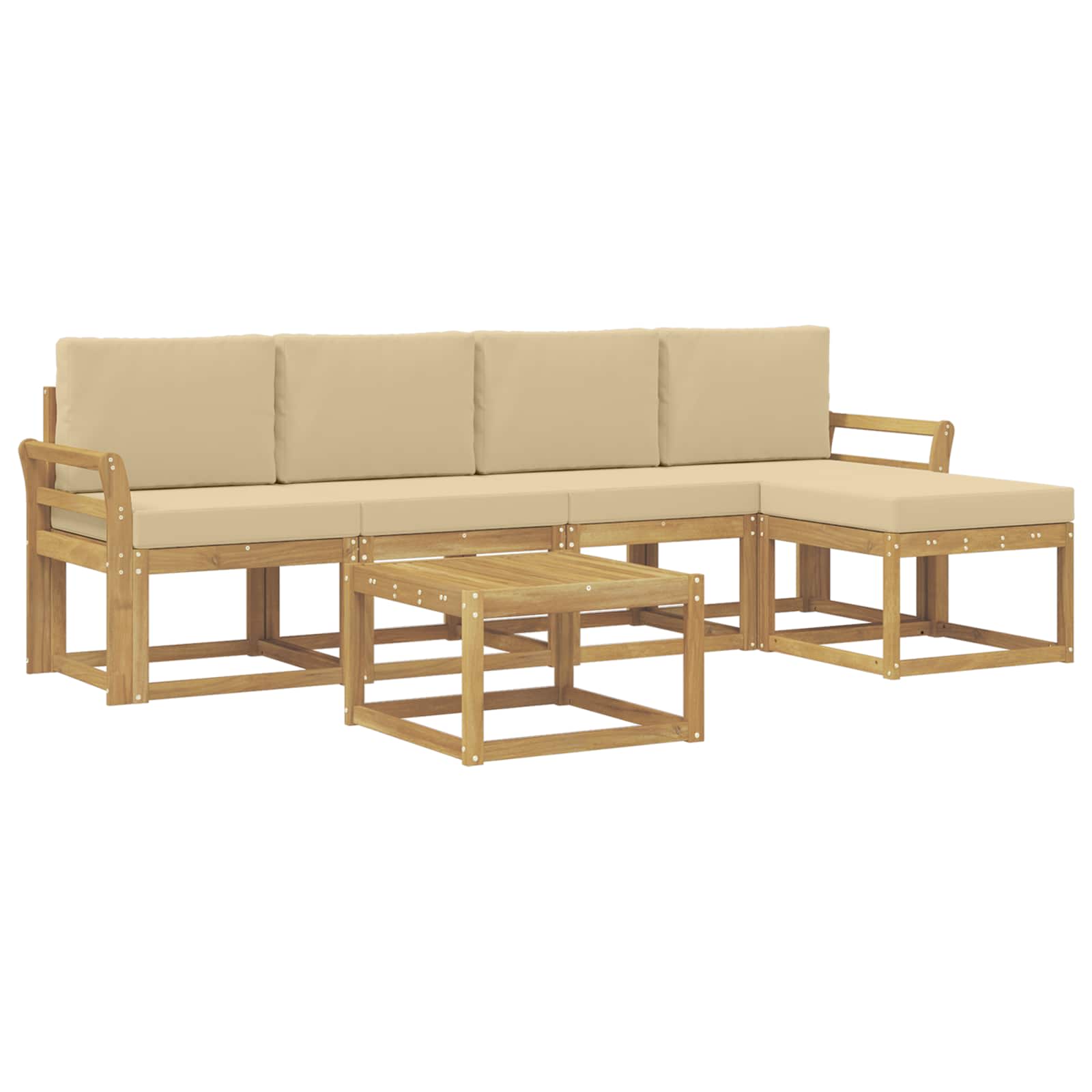 Ensemble de canapés d'extérieur 6 pc Blanc et Beige
