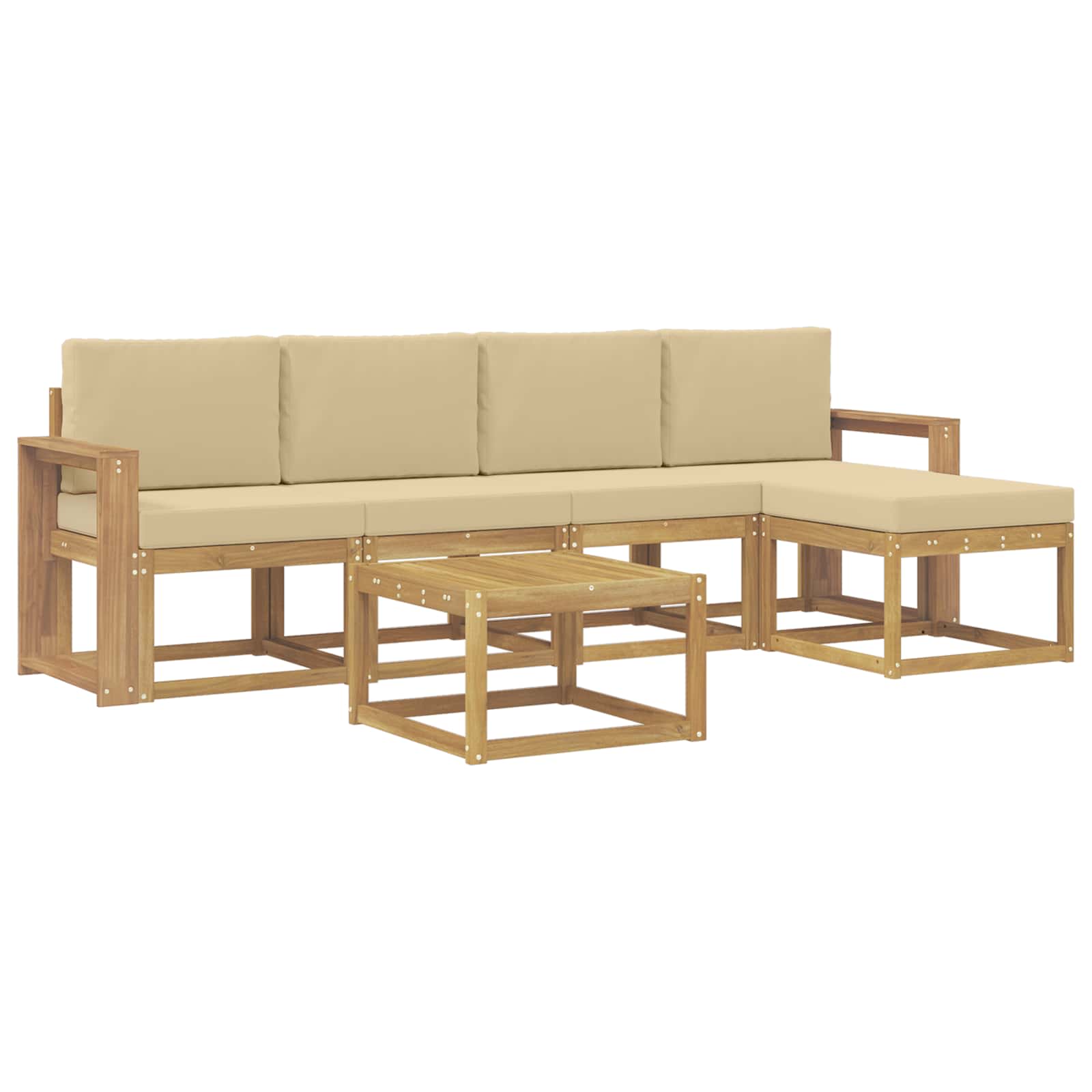 Ensemble de canapés d'extérieur 6 pc Blanc et Beige