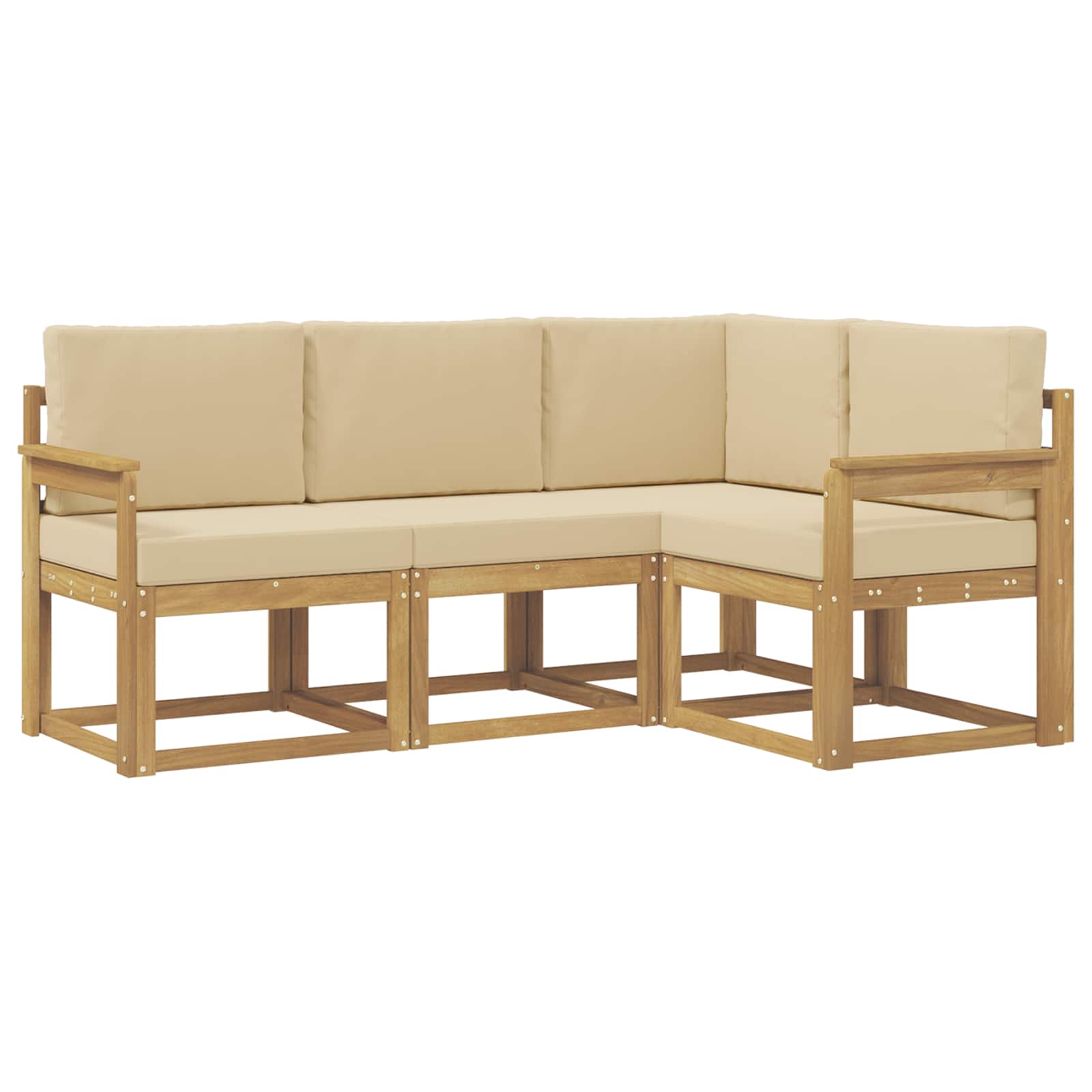 Ensemble de canapés d'extérieur 4 pcs Blanc et Beige - XIOS