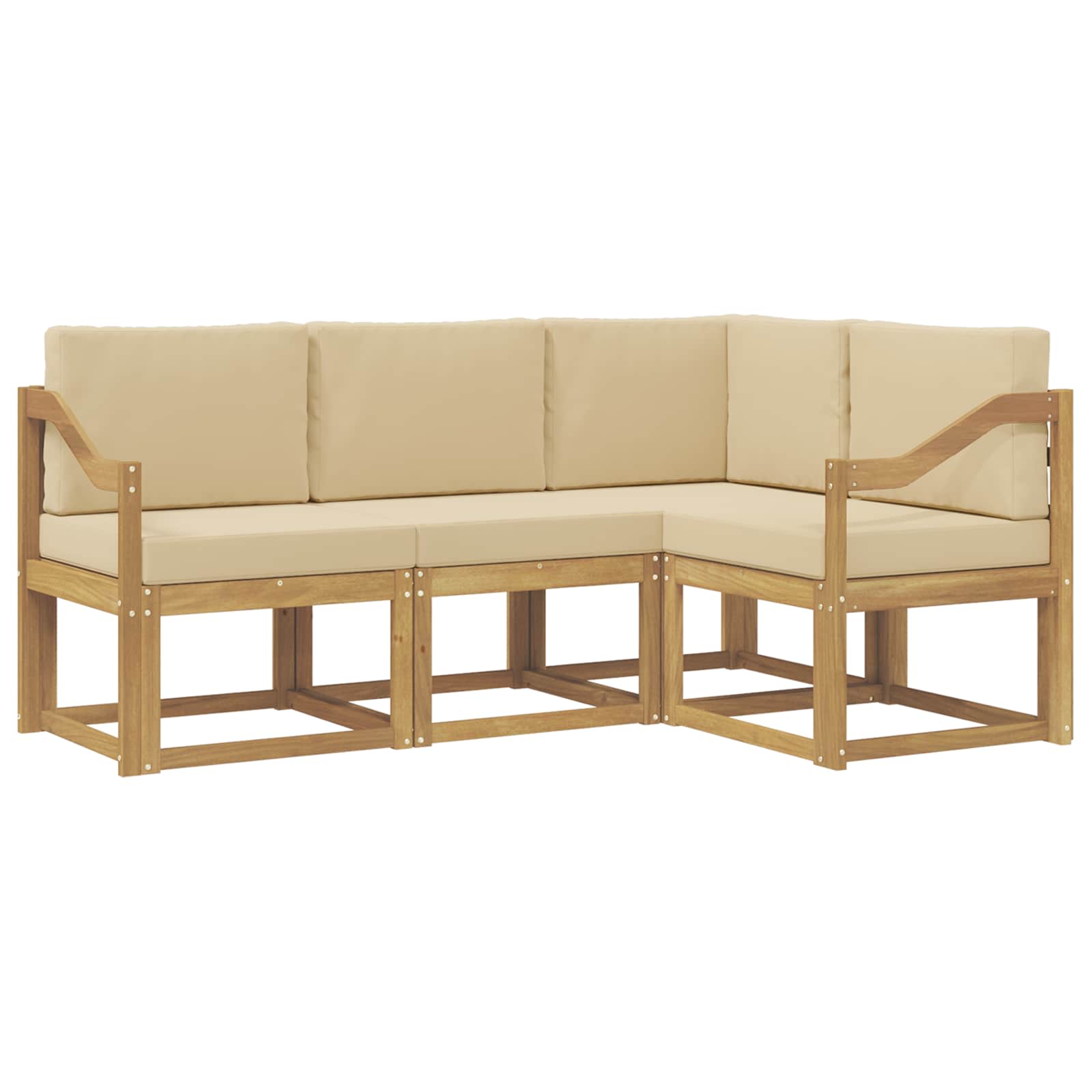 Ensemble de canapés d'extérieur 4 pc Blanc et Beige