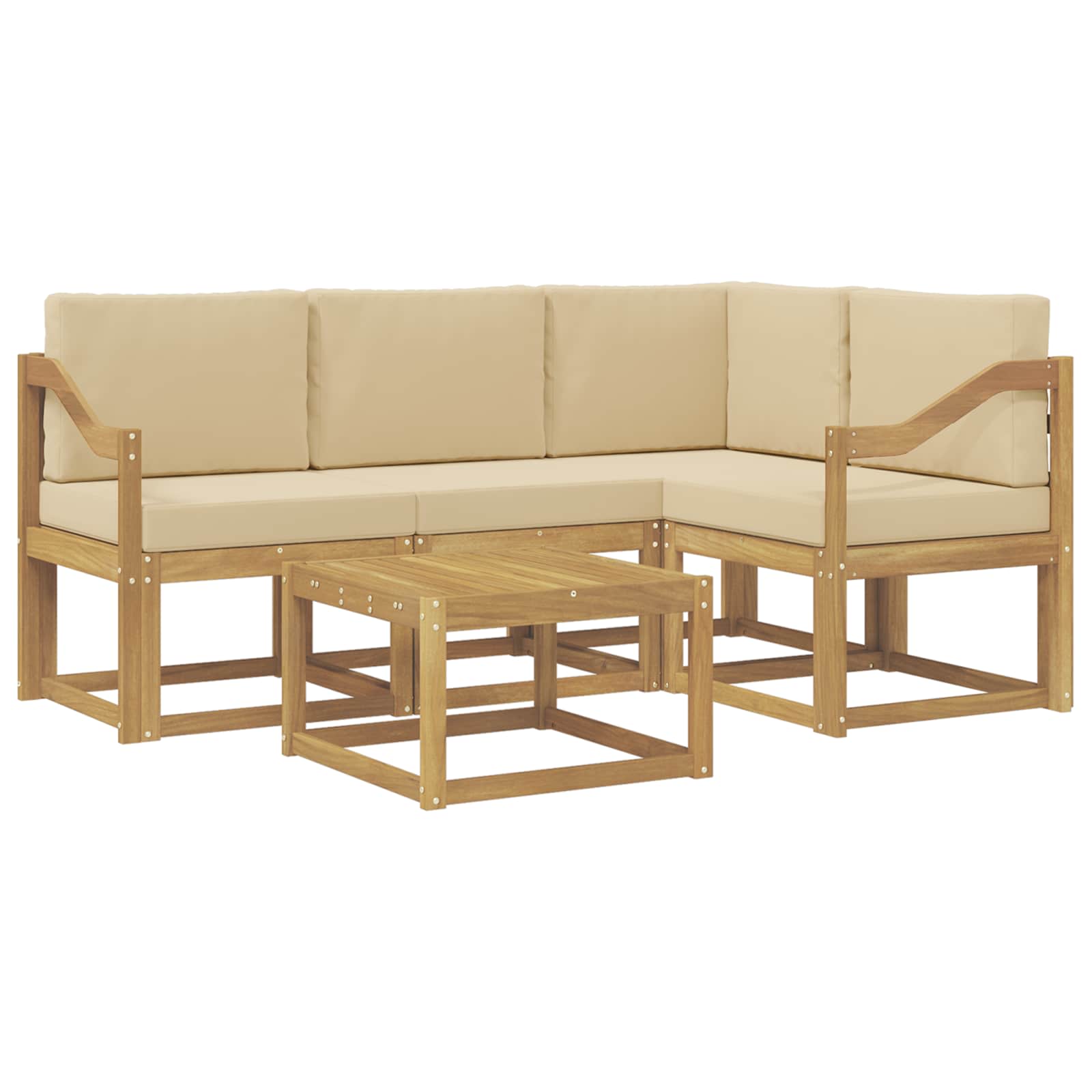 Ensemble de canapés d'extérieur 5 pcs Blanc et Beige - XIOS