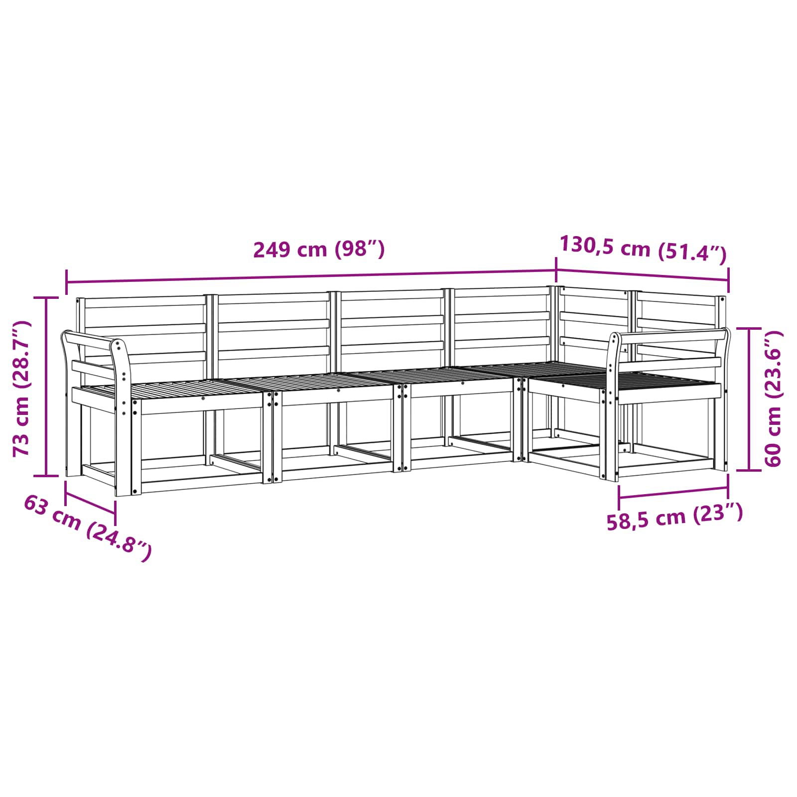 Ensemble de canapés d'extérieur 5 pcs Blanc - XIOS