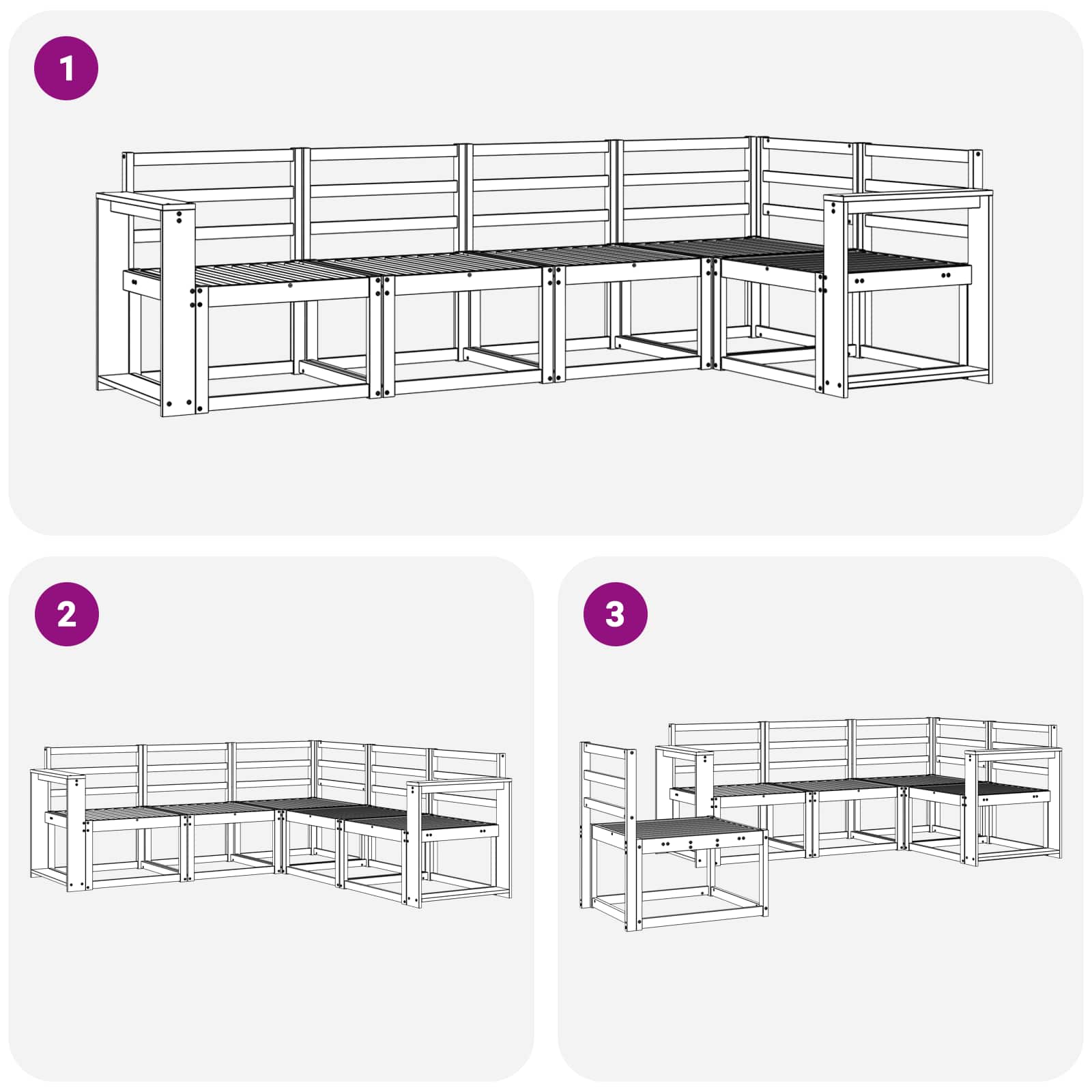 Ensemble de canapés d'extérieur 5 pcs Blanc - XIOS
