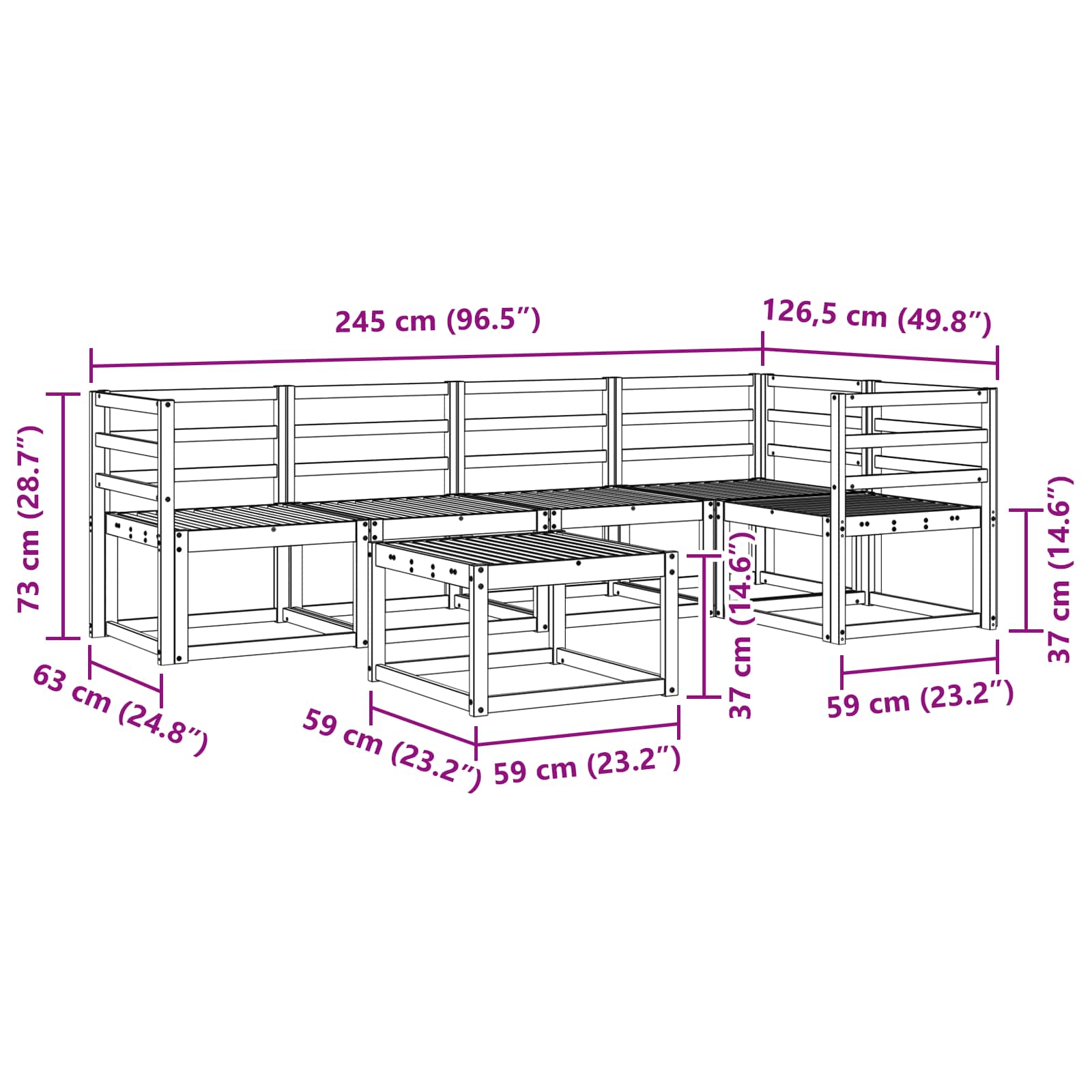 Ensemble de canapés d'extérieur 6 pcs Blanc - XIOS