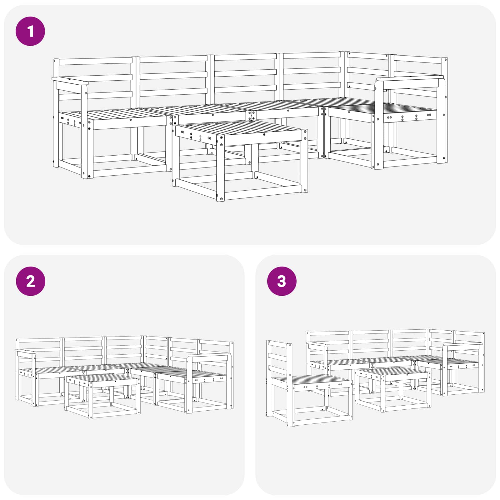 Ensemble de canapés d'extérieur 6 pcs Blanc - XIOS