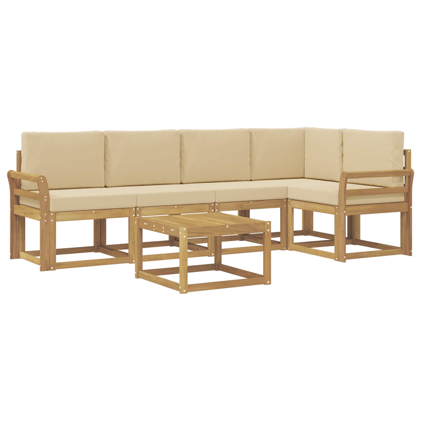 Ensemble de canapés d'extérieur 6 pc Blanc et Beige