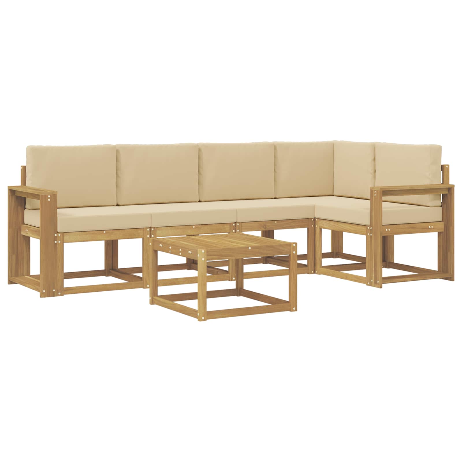 Ensemble de canapés d'extérieur 6 pc Blanc et Beige