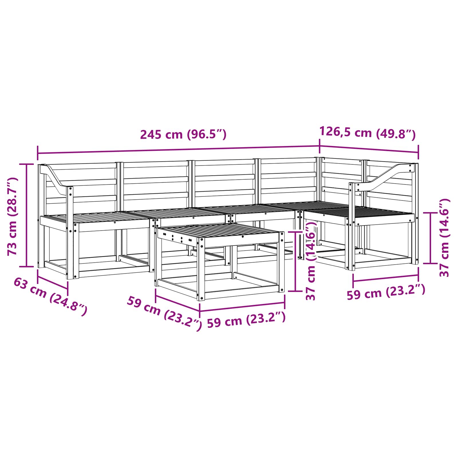 Ensemble de canapés d'extérieur 6 pcs Blanc - XIOS