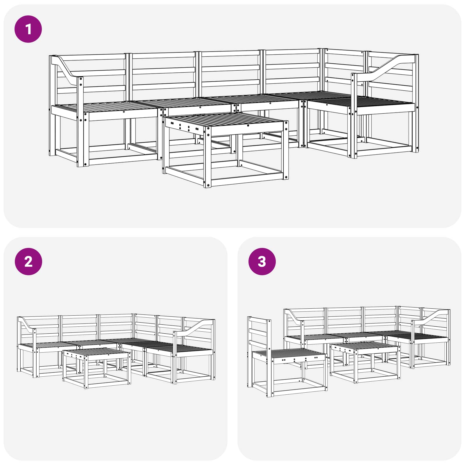 Ensemble de canapés d'extérieur 6 pcs Blanc - XIOS