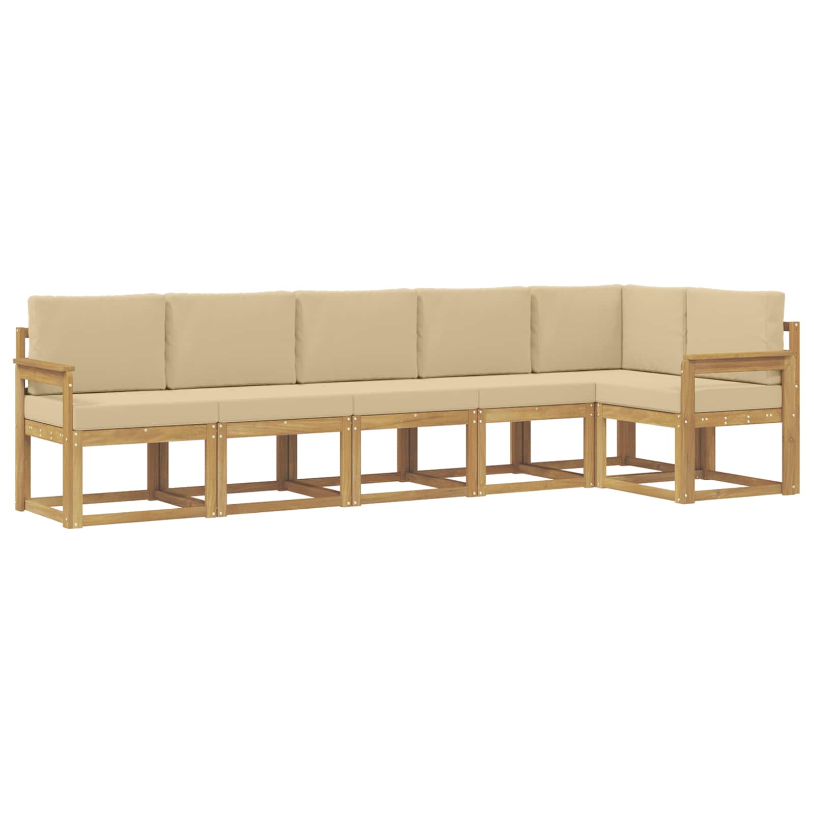 Ensemble de canapés d'extérieur 6 pcs Blanc et Beige Polyester - XIOS