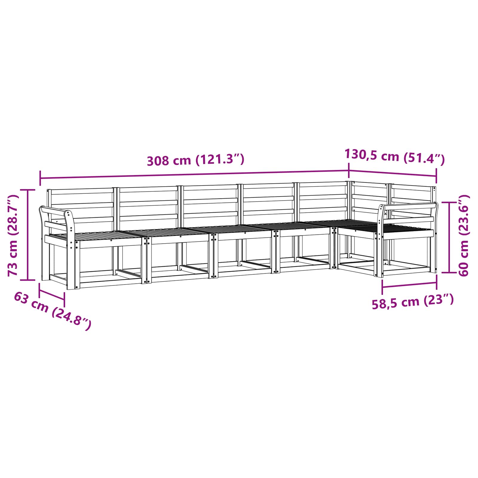 Ensemble de canapés d'extérieur 6 pcs Blanc - XIOS