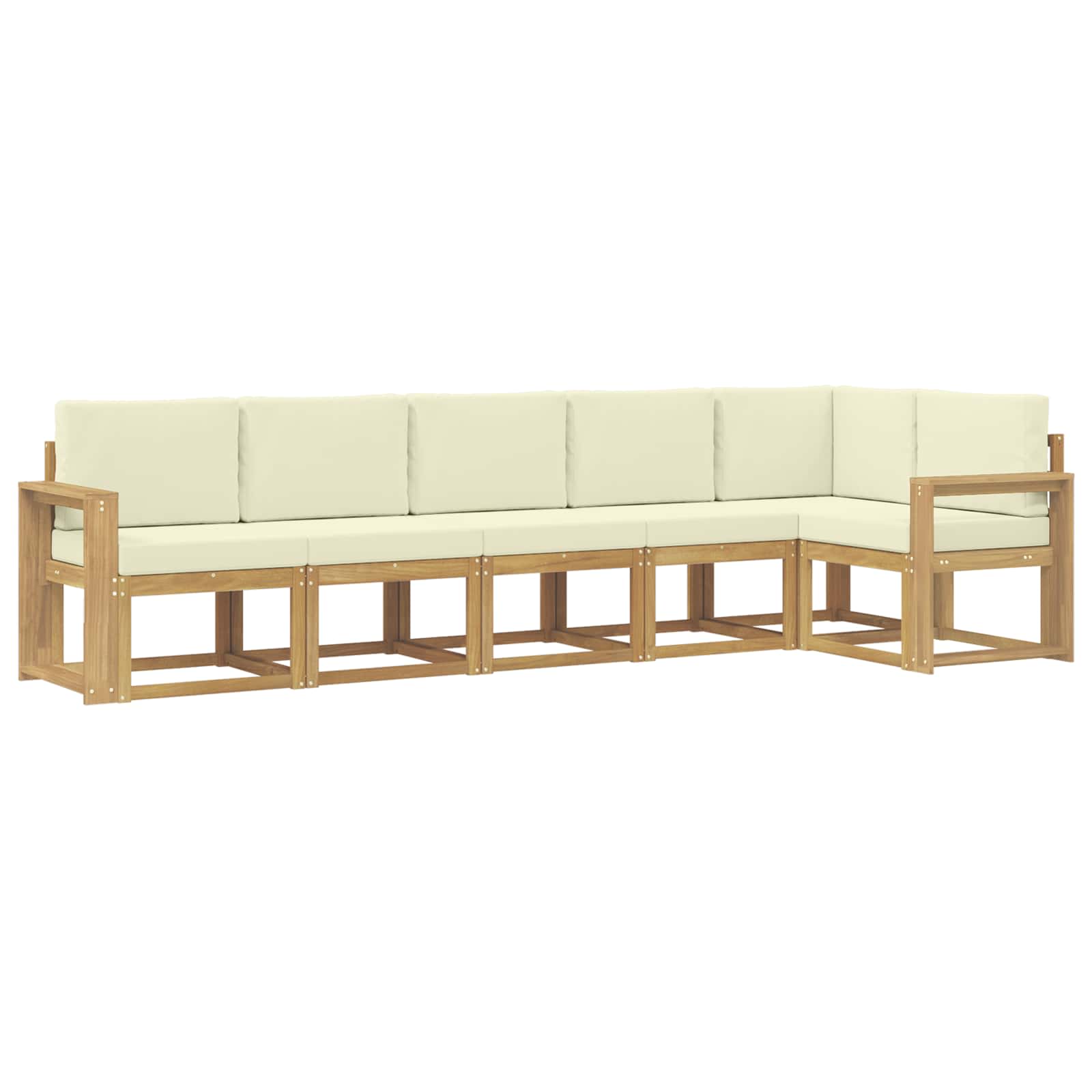 Ensemble de canapés d'extérieur 6 pcs Blanc et crème Polyester - XIOS