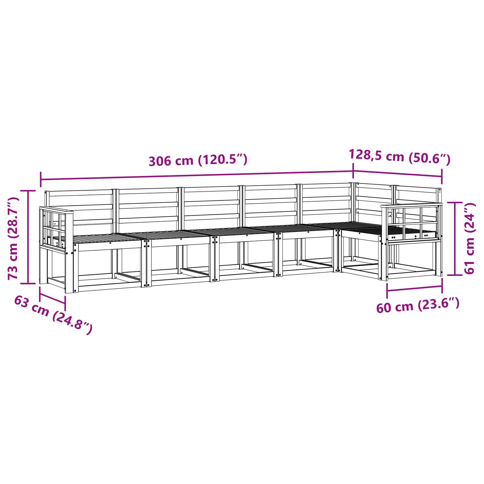 Ensemble de canapés d'extérieur 6 pcs Blanc - XIOS