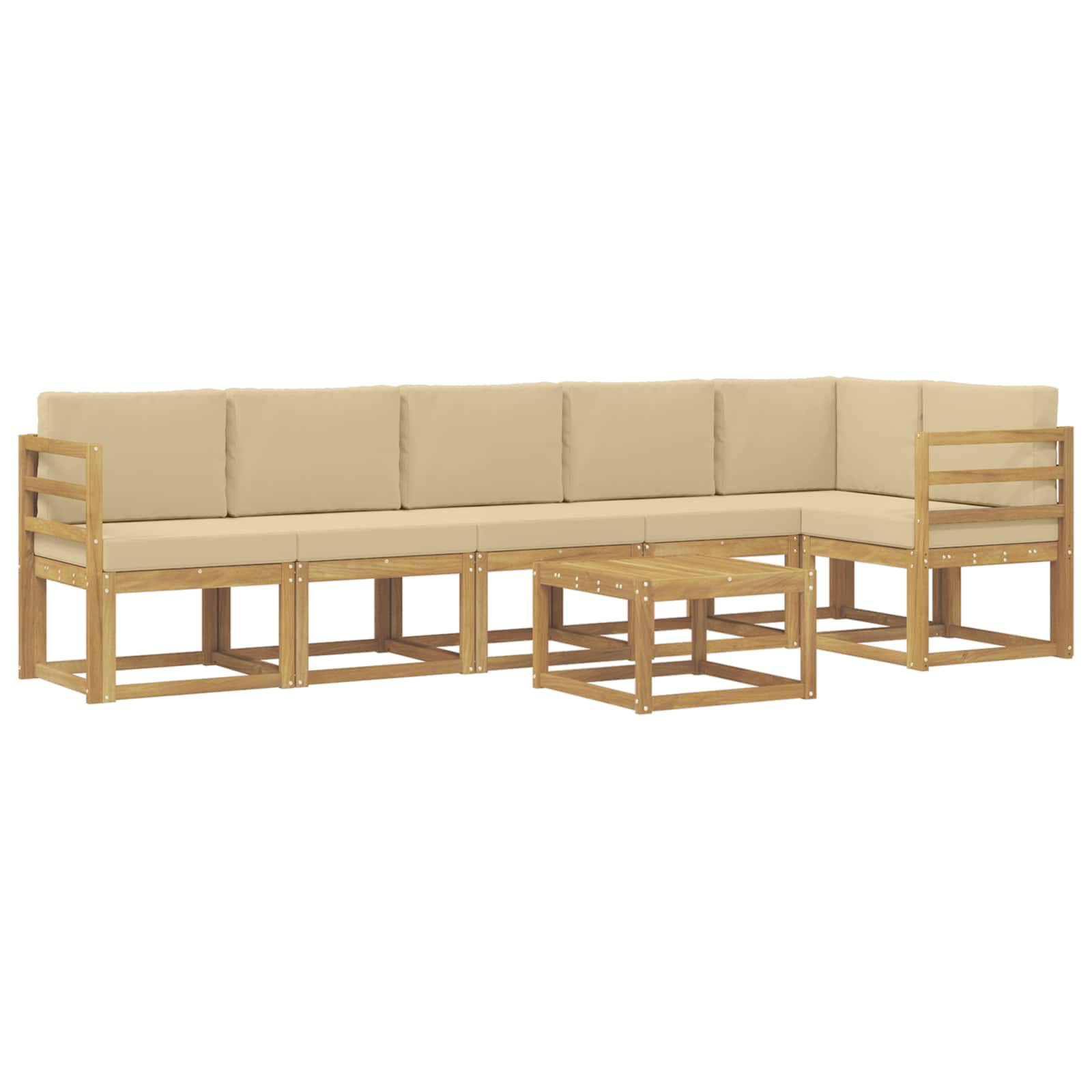 Ensemble de canapés d'extérieur 7 pcs Blanc et Beige Polyester - XIOS
