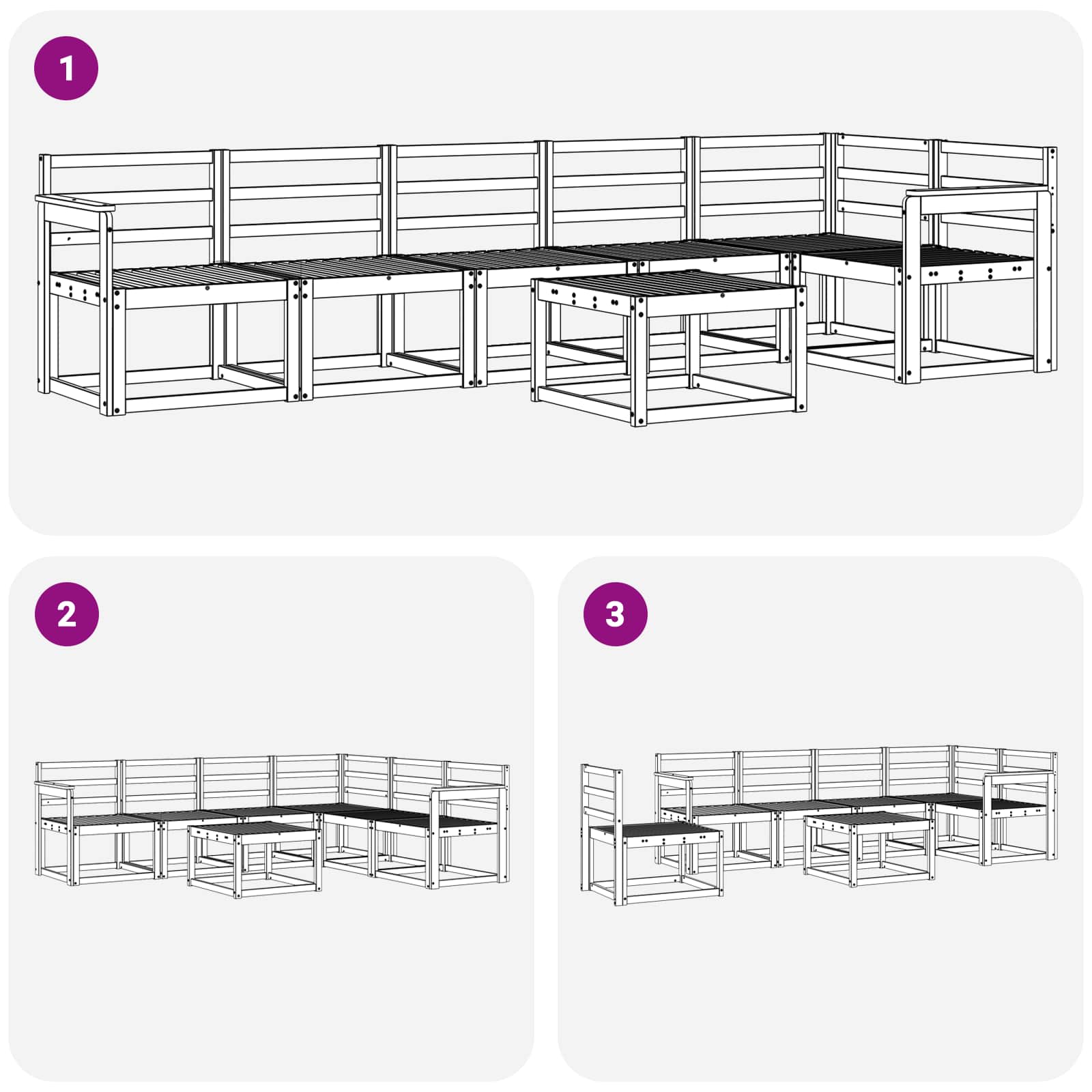 Ensemble de canapés d'extérieur 7 pcs Blanc - XIOS