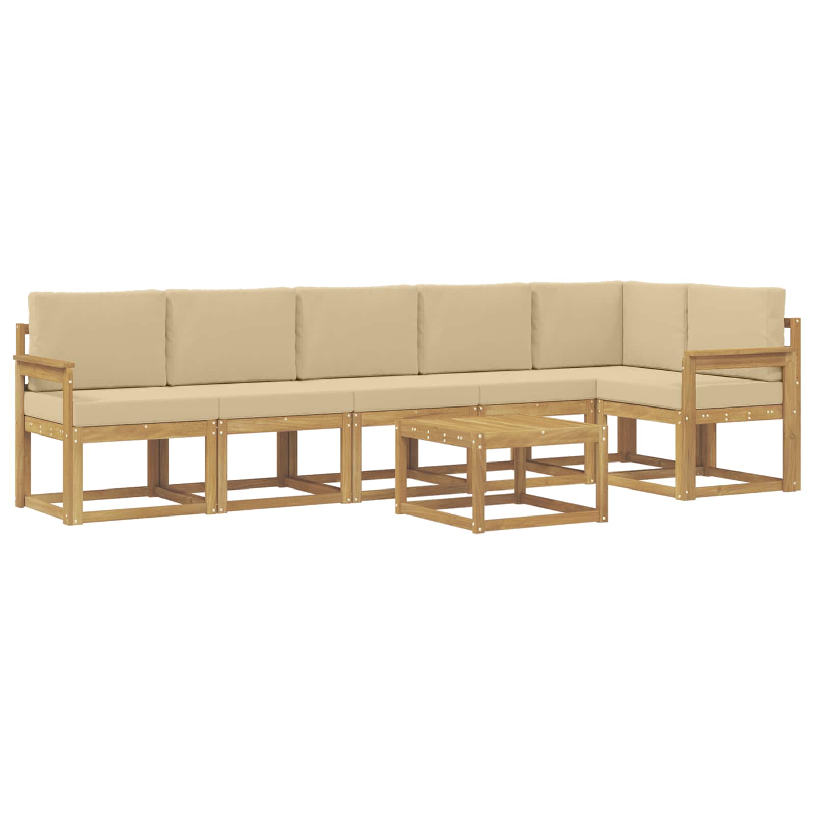 Ensemble de canapés d'extérieur 7 pcs Blanc et Beige Polyester - XIOS