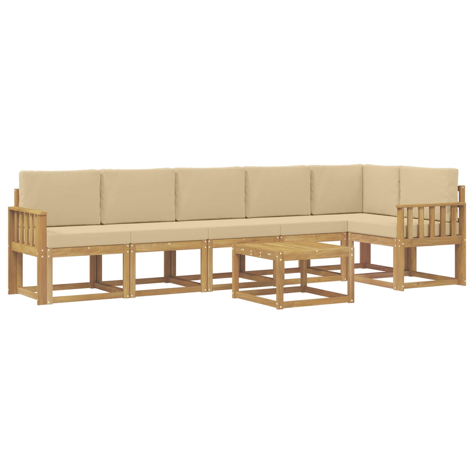 Ensemble de canapés d'extérieur 7 pcs Blanc et Beige Polyester - XIOS