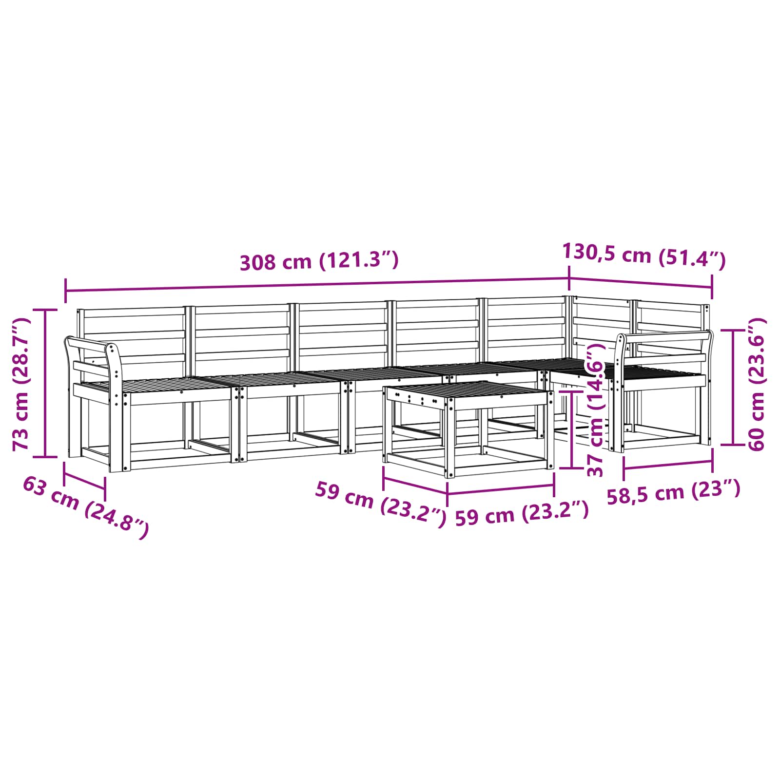 Ensemble de canapés d'extérieur 7 pcs Blanc - XIOS