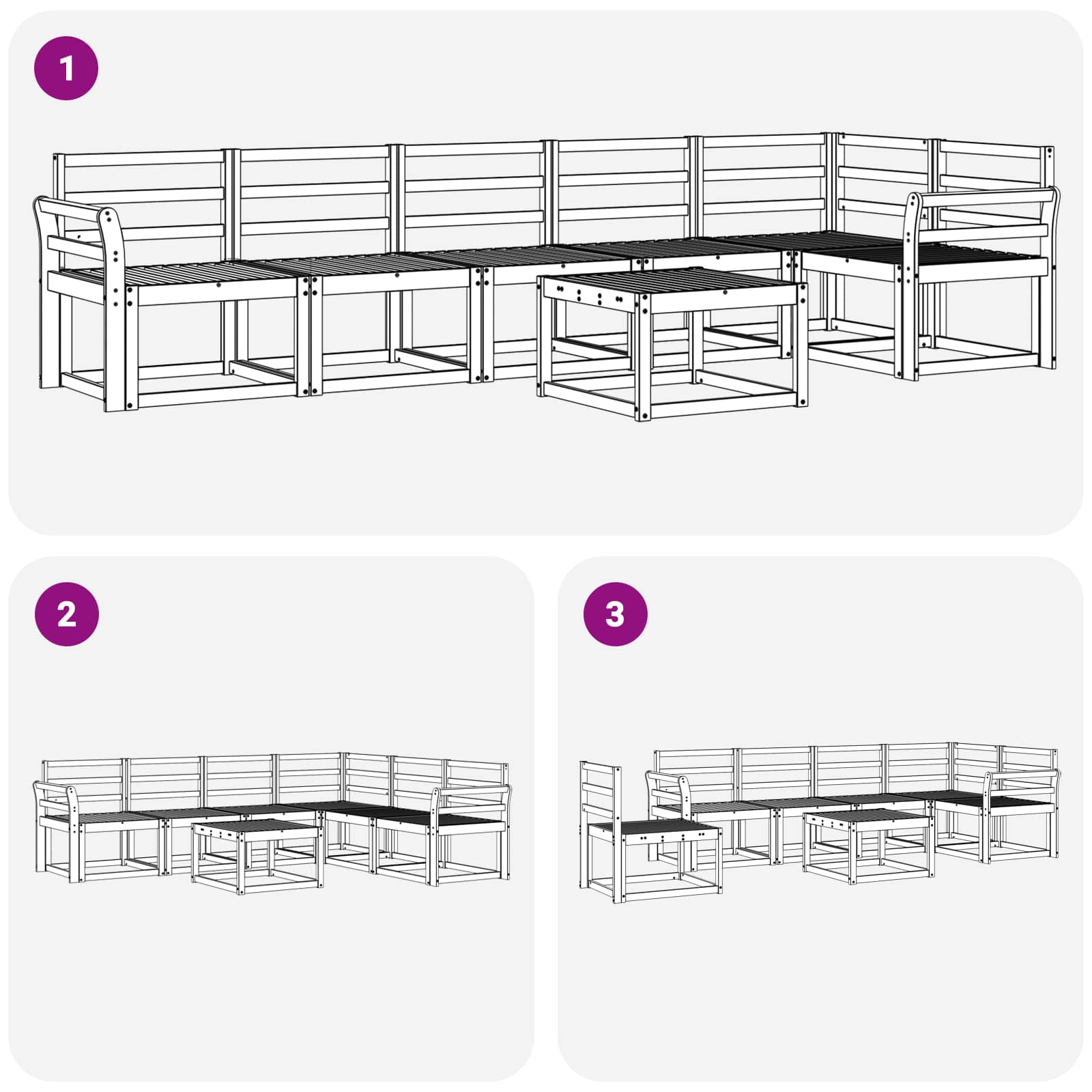 Ensemble de canapés d'extérieur 7 pcs Blanc - XIOS