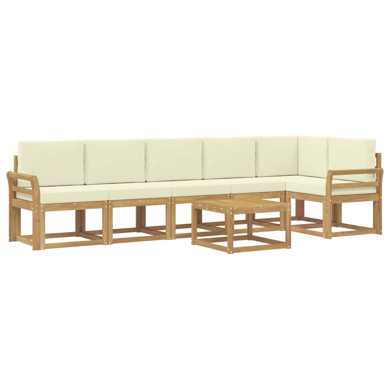 Ensemble de canapés d'extérieur 7 pcs Blanc et crème Polyester - XIOS