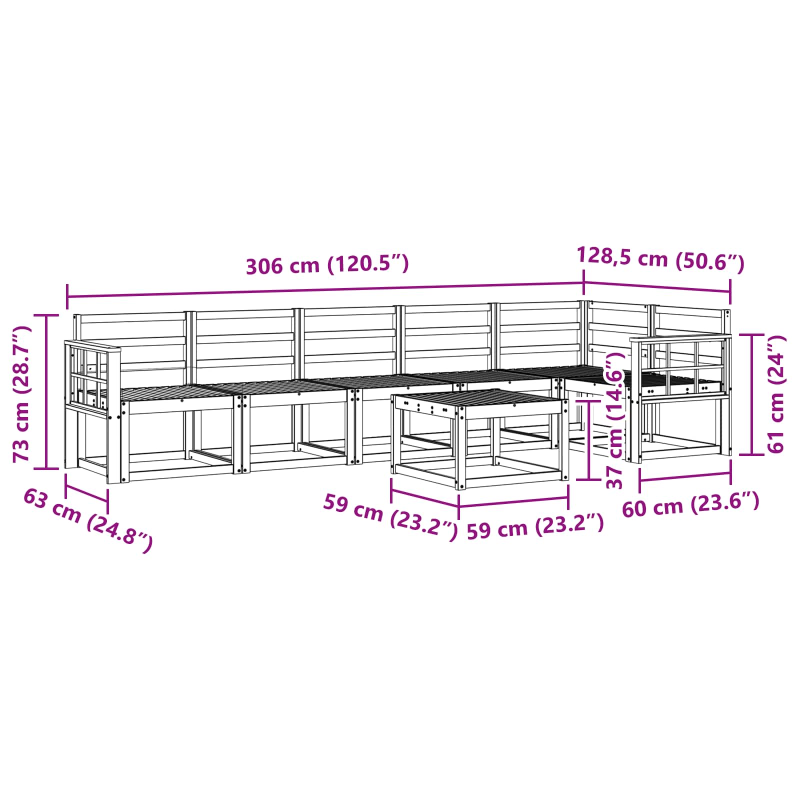 Ensemble de canapés d'extérieur 7 pcs Blanc - XIOS