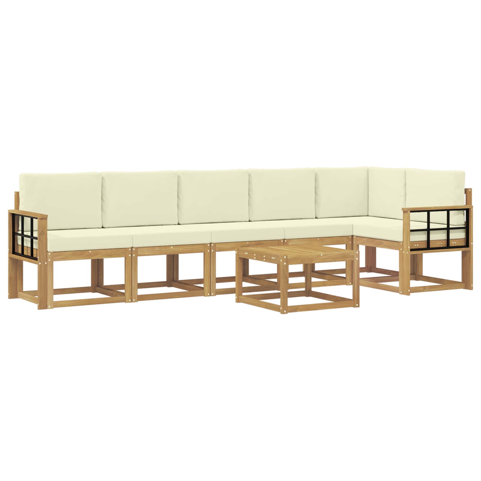 Ensemble de canapés d'extérieur 7 pcs Blanc et crème Polyester - XIOS
