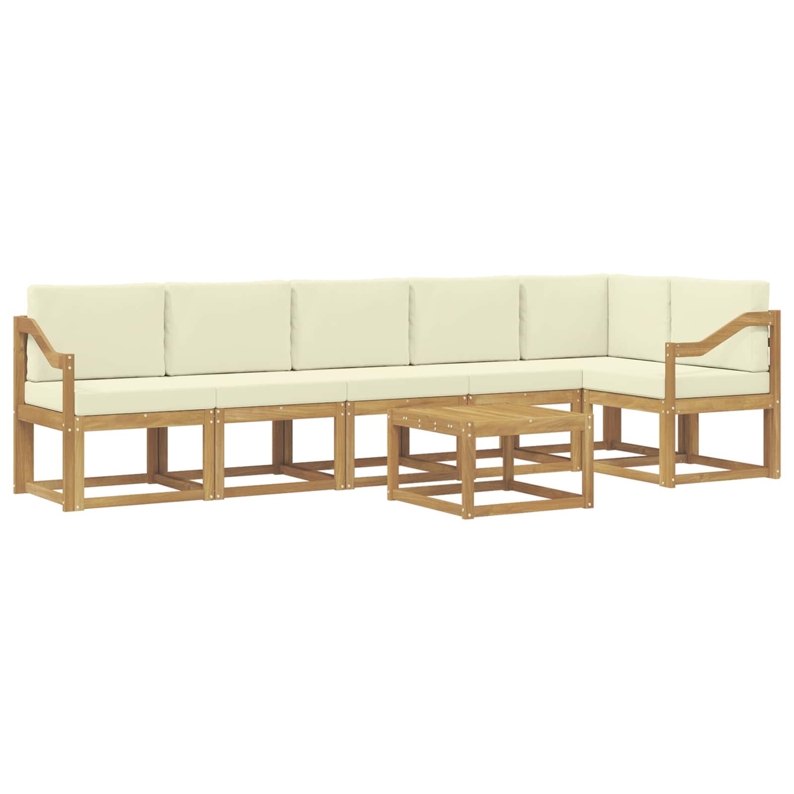 Ensemble de canapés d'extérieur 7 pcs Blanc et crème Polyester - XIOS