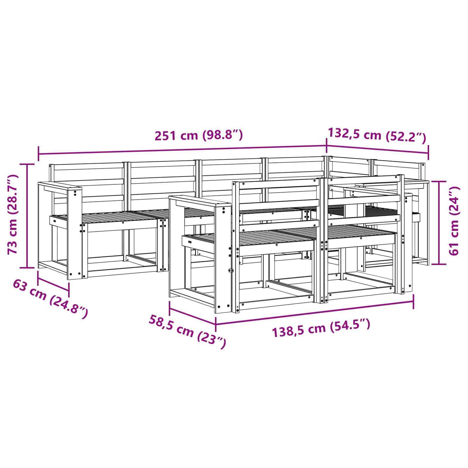 Ensemble de canapés d'extérieur 7 pcs Blanc - XIOS