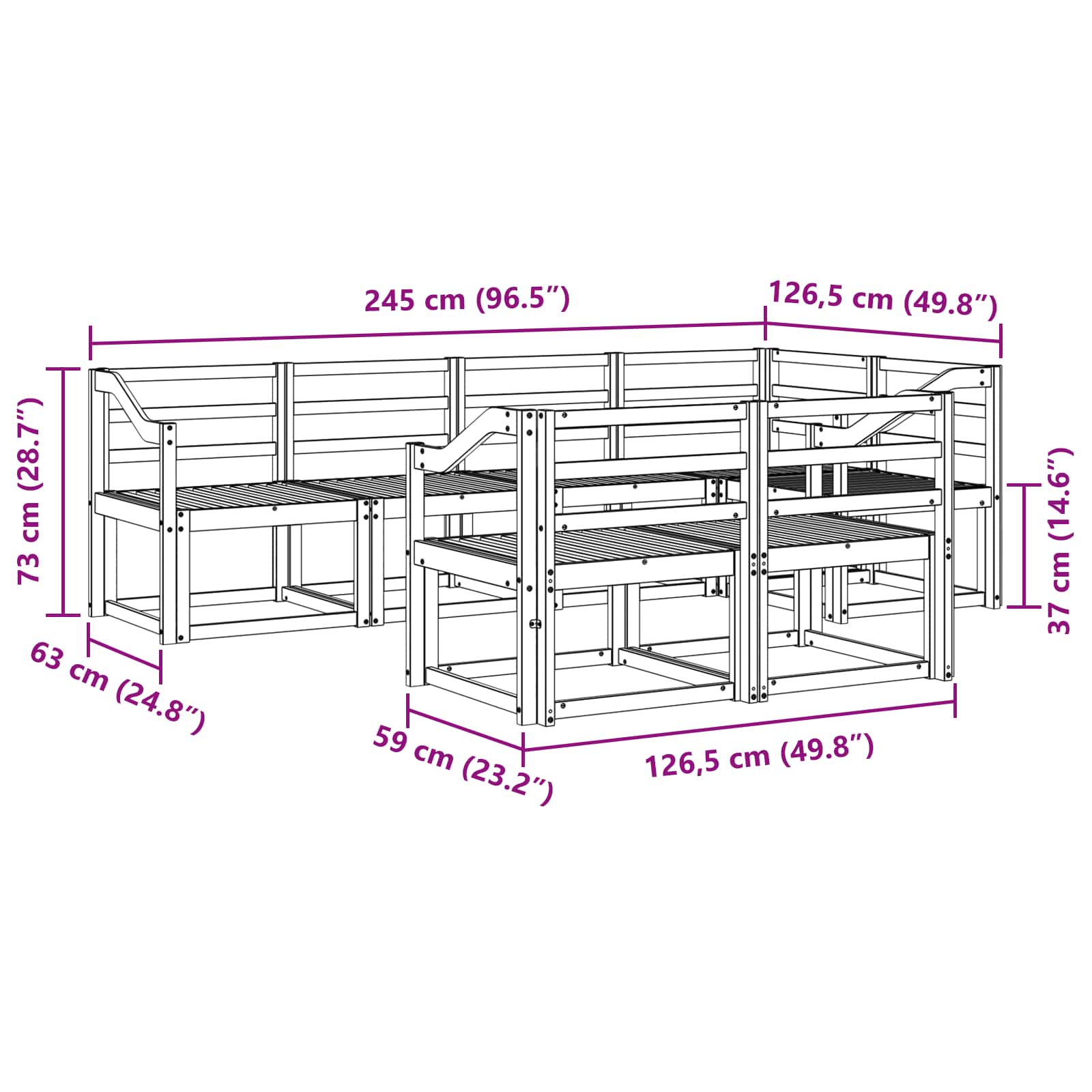 Ensemble de canapés d'extérieur 7 pcs Blanc - XIOS