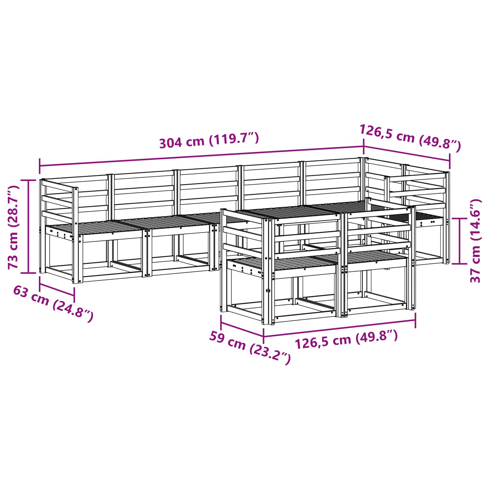 Ensemble de canapés d'extérieur 8 pcs Blanc - XIOS