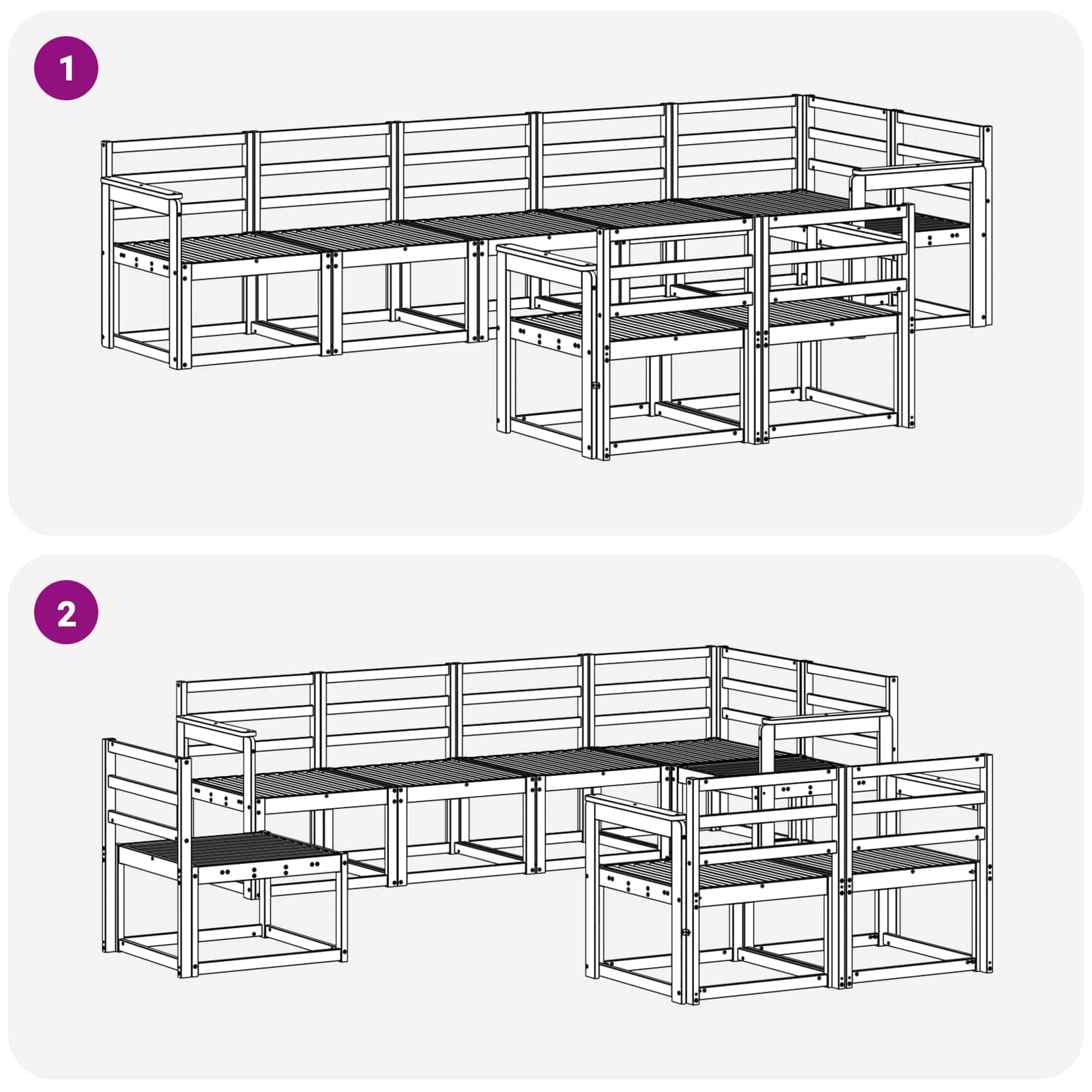 Ensemble de canapés d'extérieur 8 pcs Blanc - XIOS