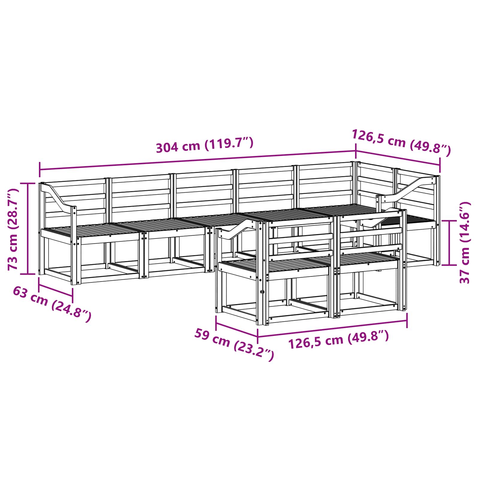 Ensemble de canapés d'extérieur 8 pcs Blanc - XIOS