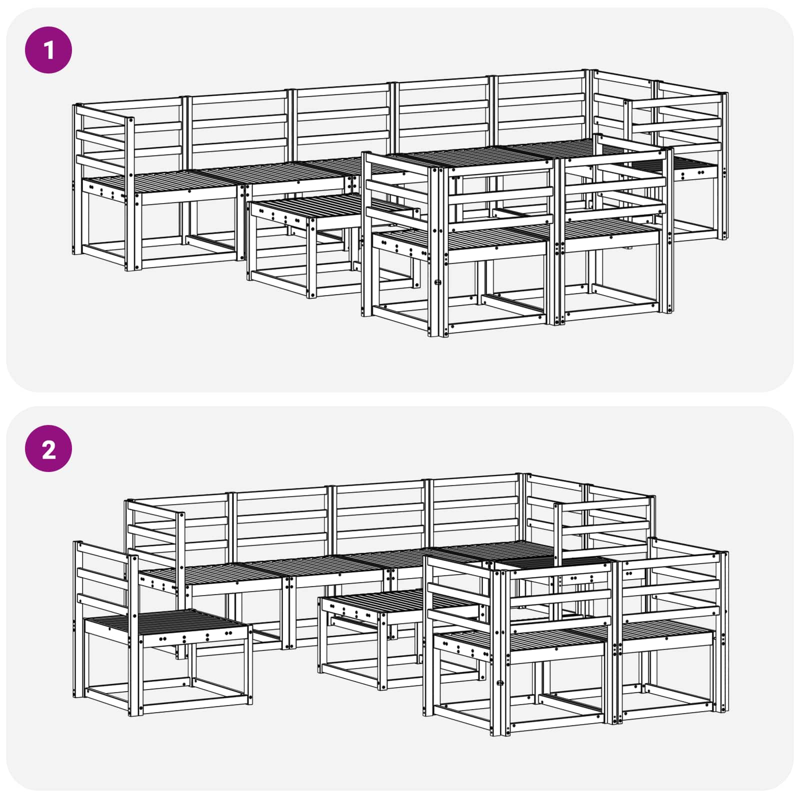 Ensemble de canapés d'extérieur 9 pcs Blanc - XIOS