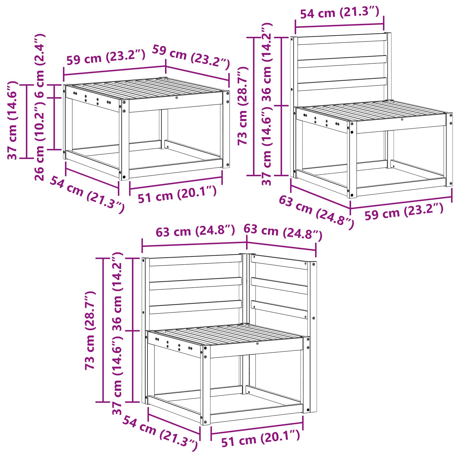Ensemble de canapés d'extérieur 9 pcs Blanc - XIOS