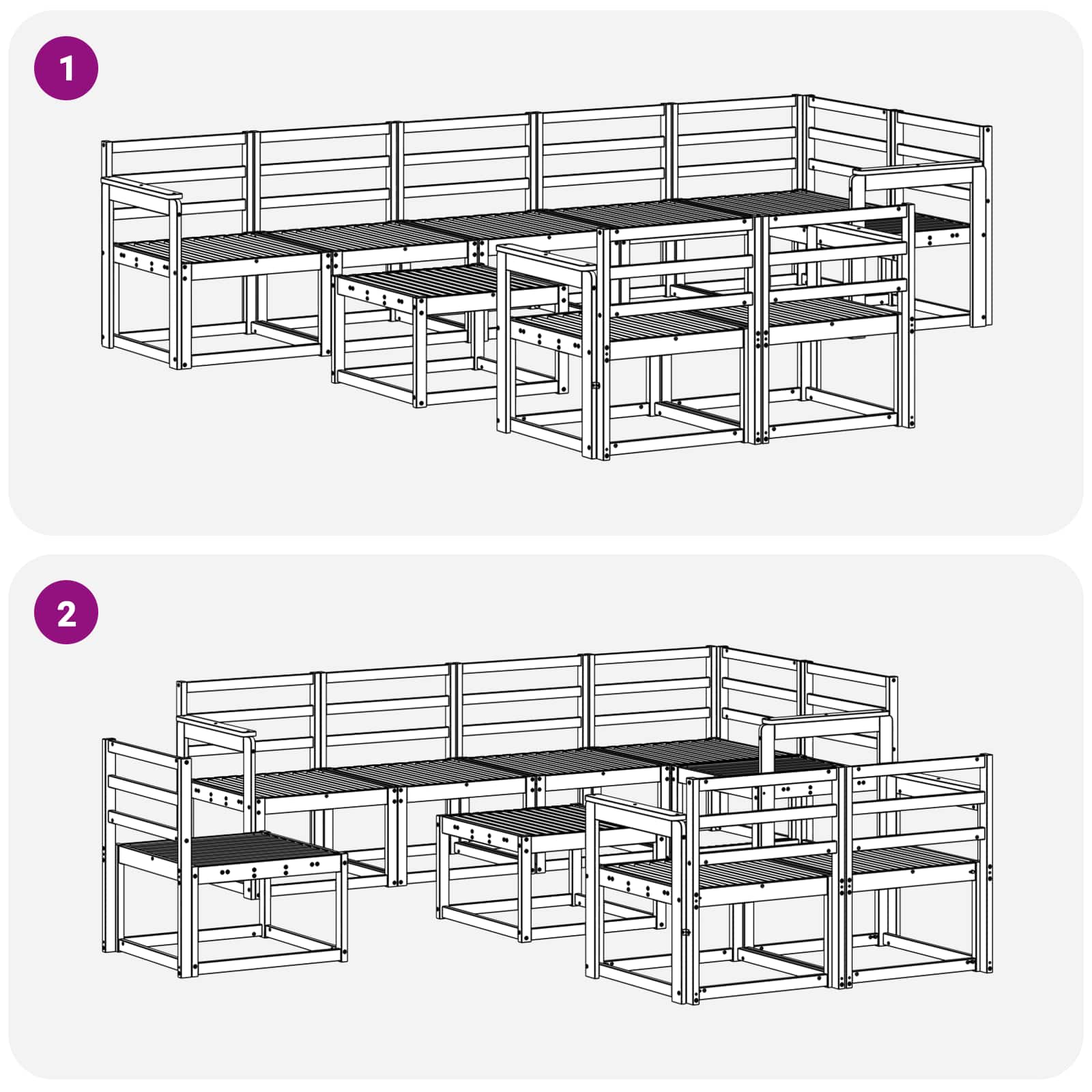 Ensemble de canapés d'extérieur 9 pcs Blanc - XIOS