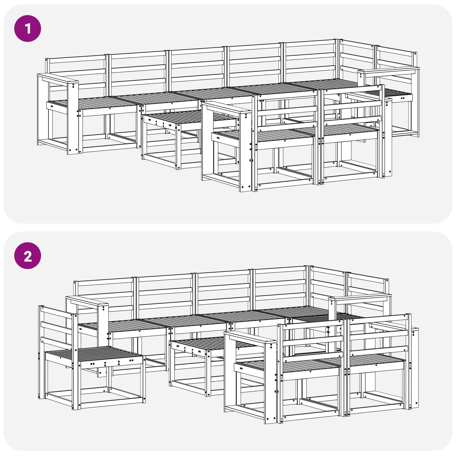 Ensemble de canapés d'extérieur 9 pcs Blanc - XIOS