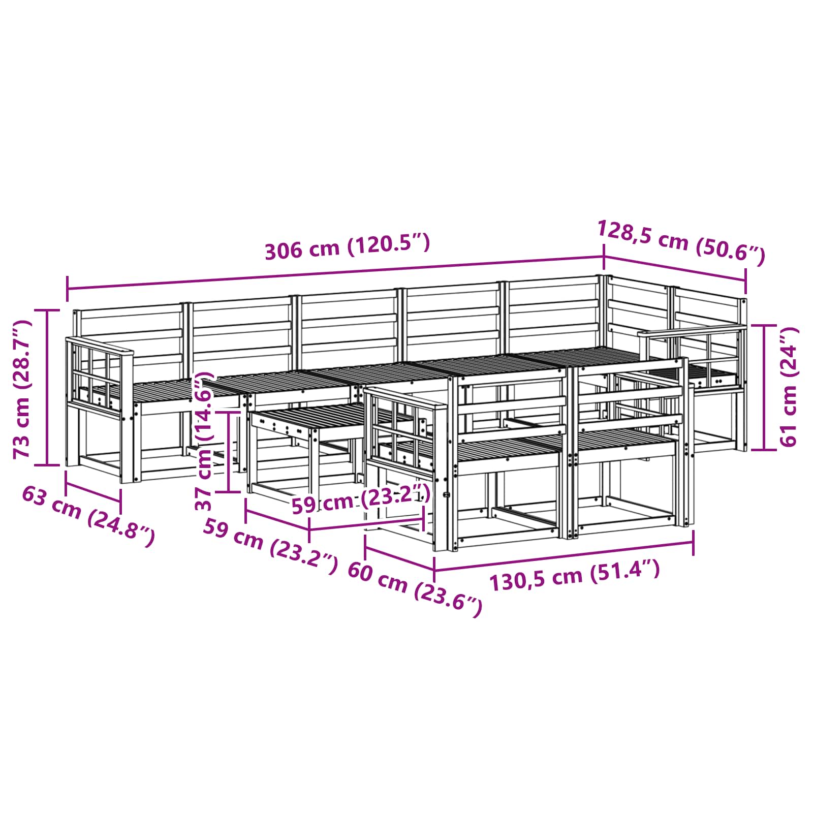 Ensemble de canapés d'extérieur 9 pcs Blanc - XIOS