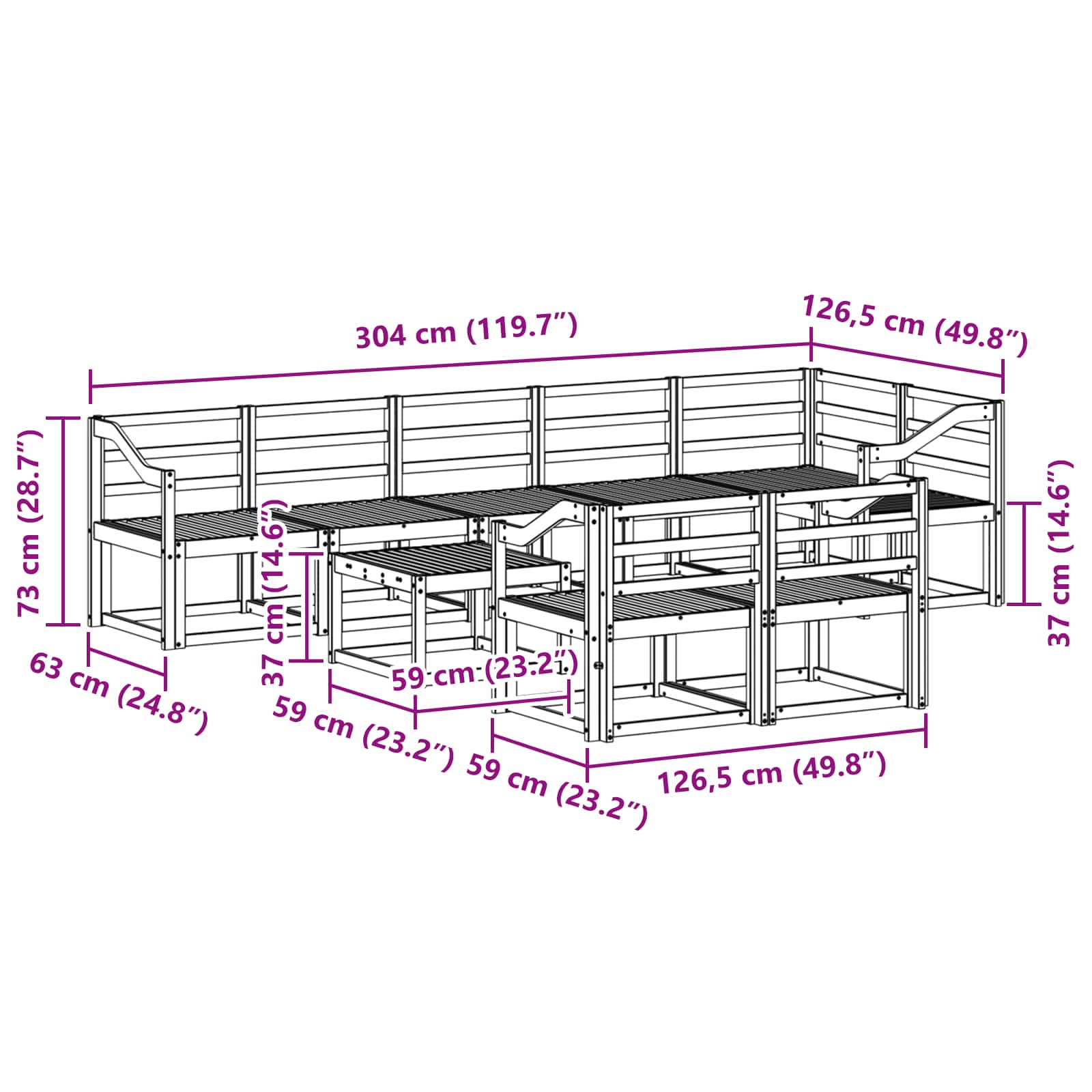Ensemble de canapés d'extérieur 9 pcs Blanc - XIOS