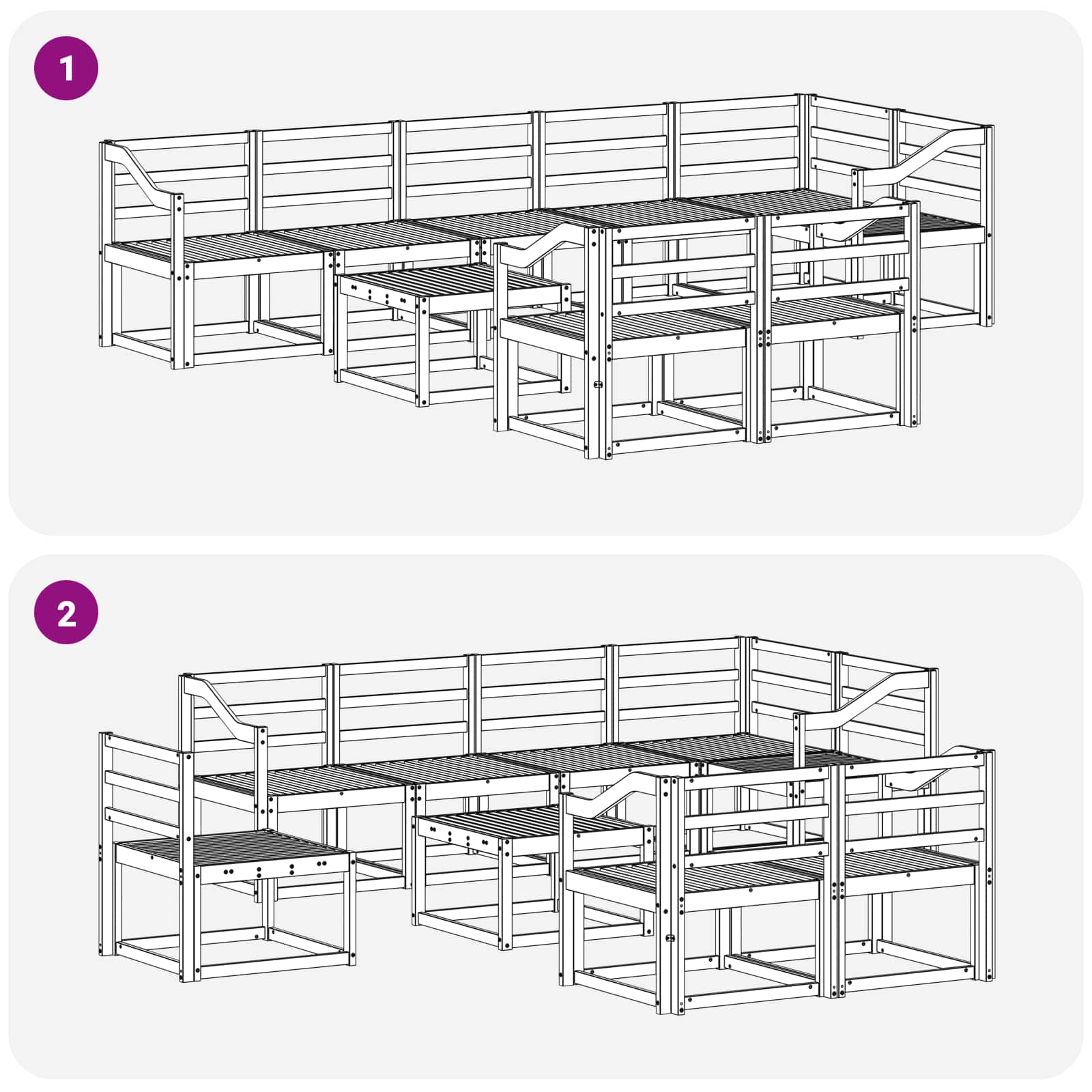Ensemble de canapés d'extérieur 9 pcs Blanc - XIOS