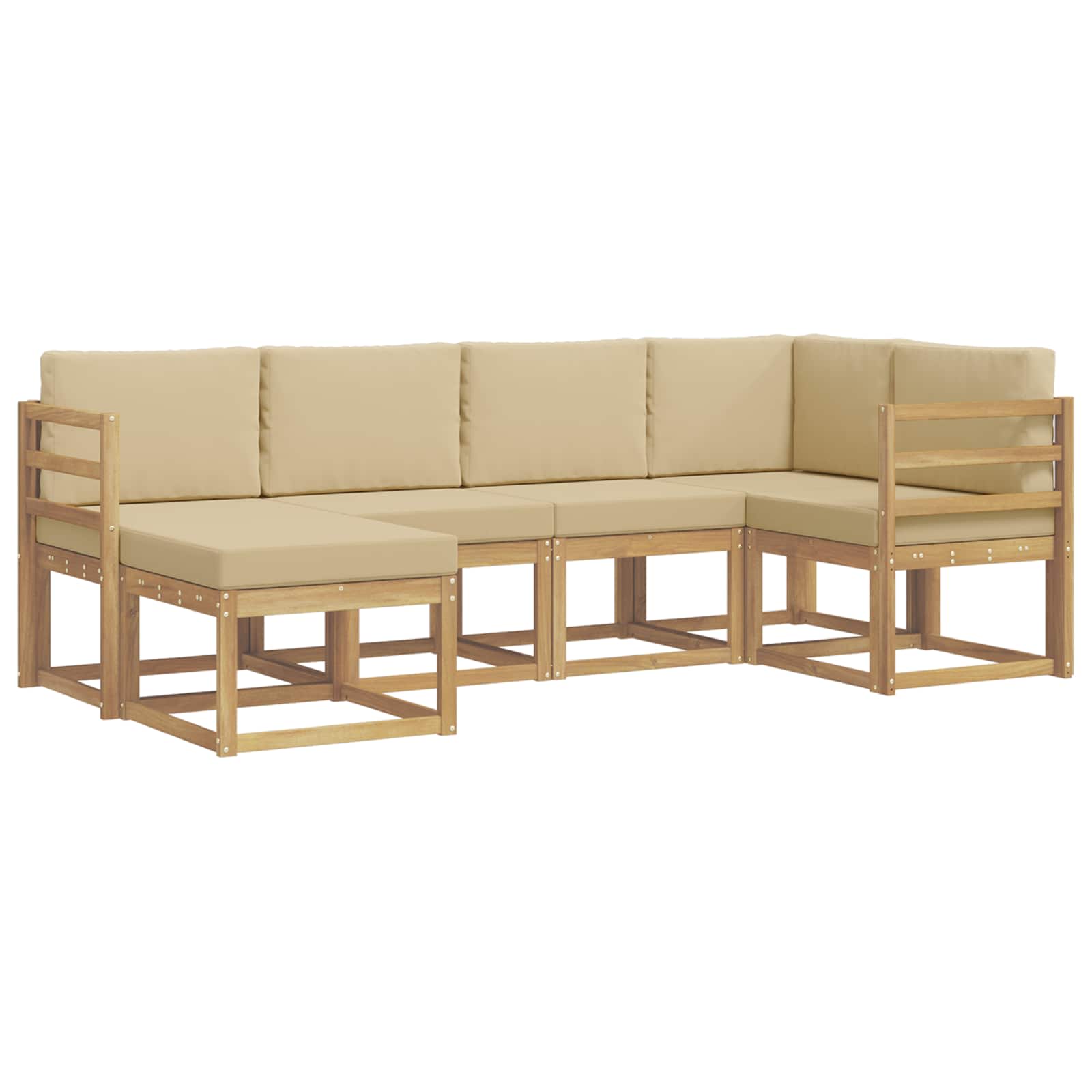 Ensemble de canapés d'extérieur 6 pcs Blanc et Beige Polyester - XIOS