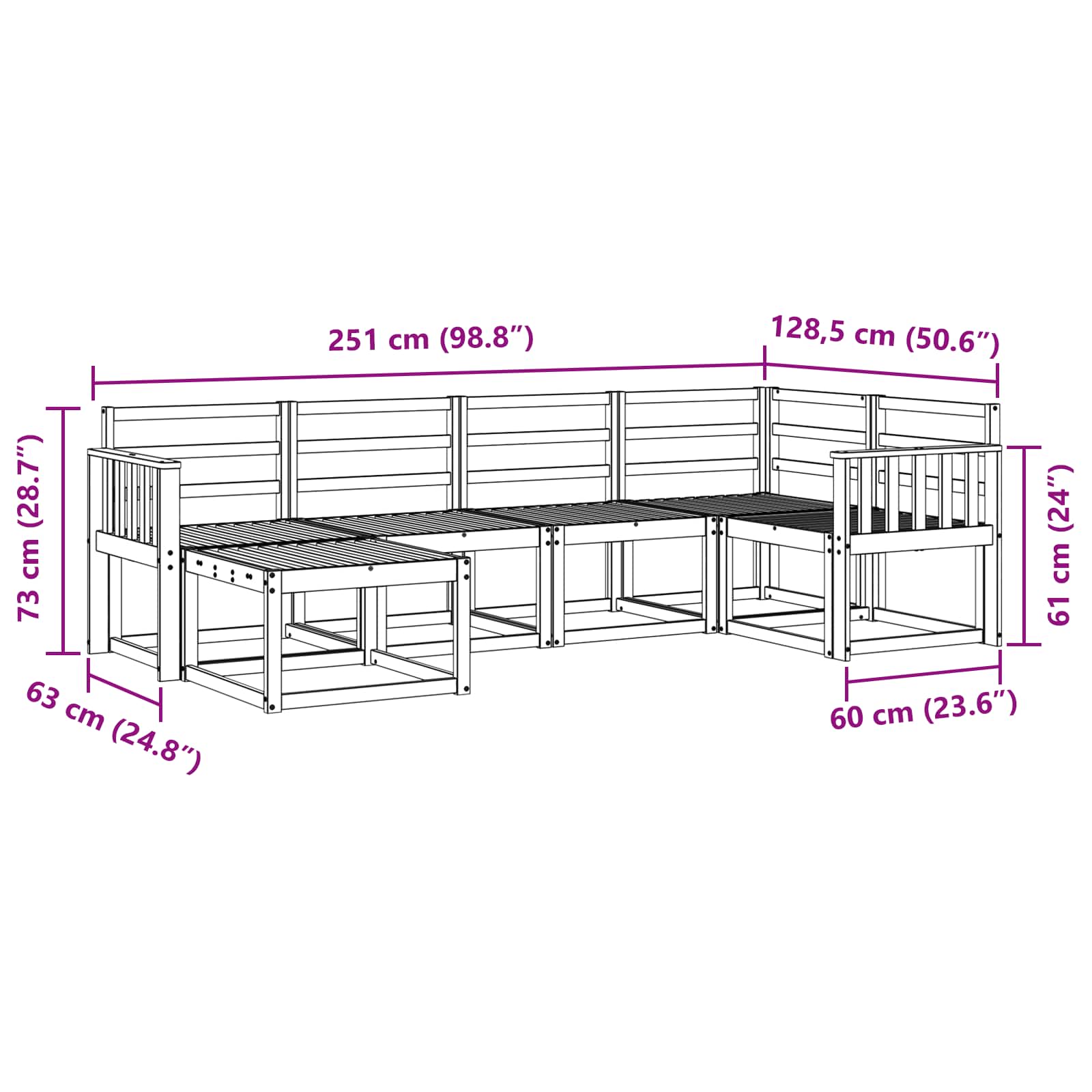 Ensemble de canapés d'extérieur 6 pcs Blanc - XIOS