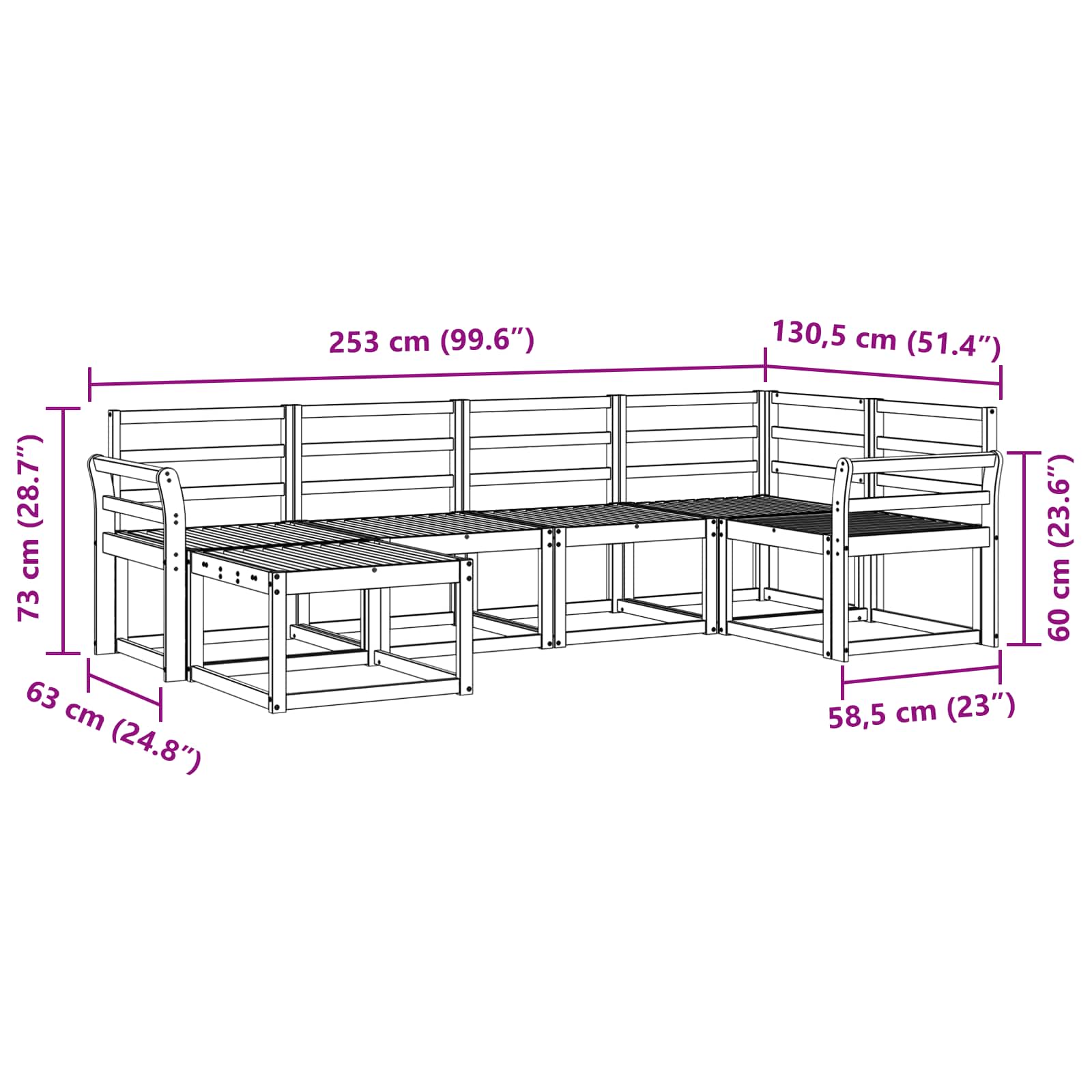 Ensemble de canapés d'extérieur 6 pcs Blanc - XIOS