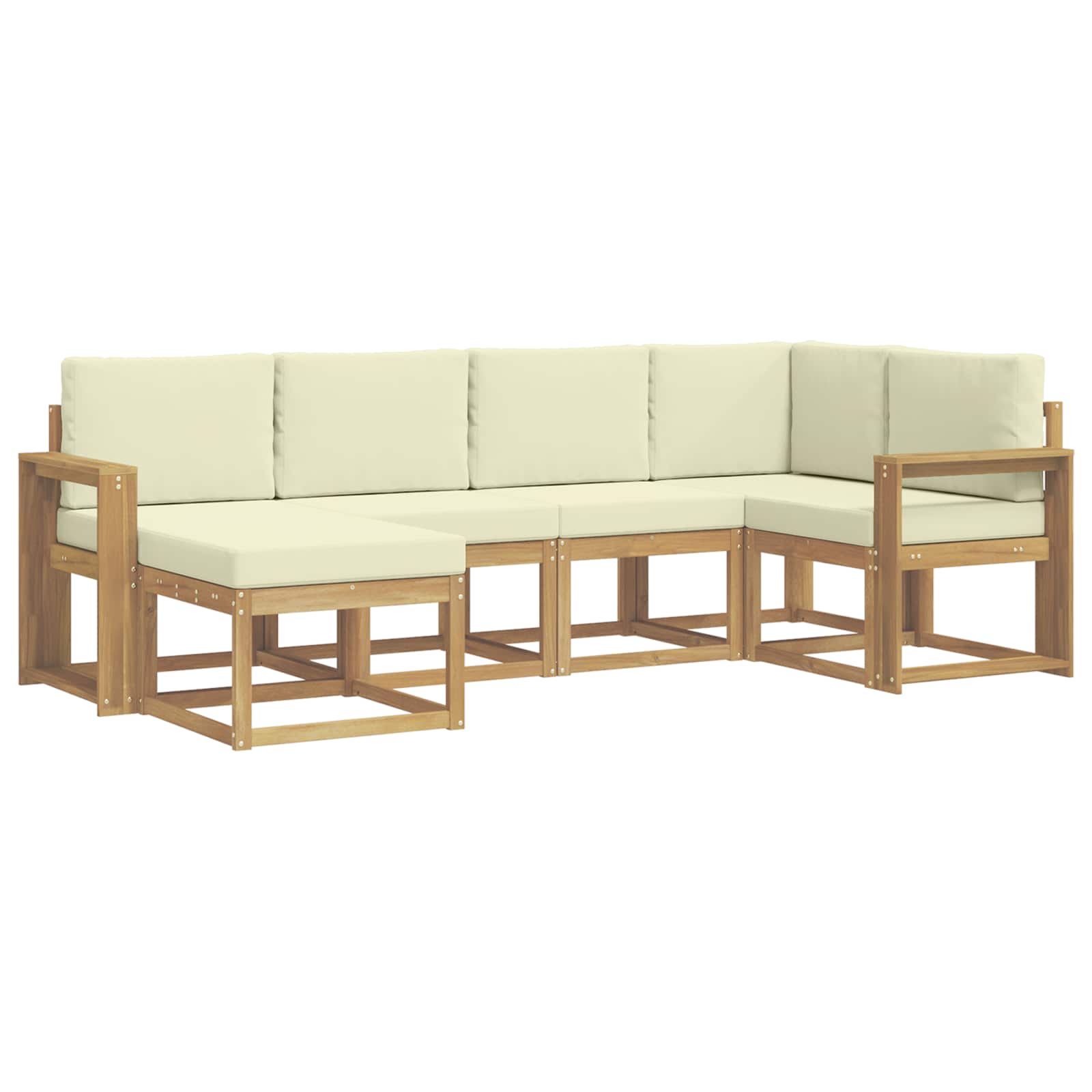 Ensemble de canapés d'extérieur 6 pcs Blanc et crème Polyester - XIOS