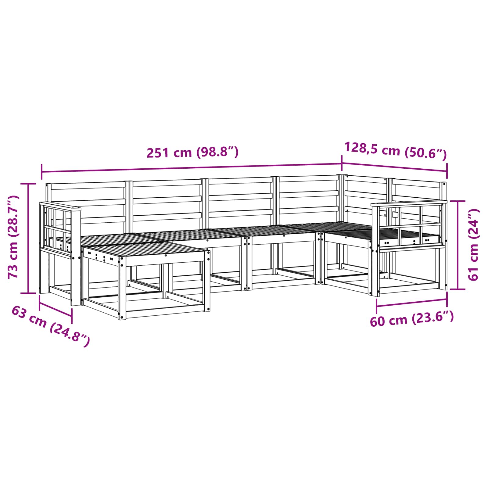 Ensemble de canapés d'extérieur 6 pcs Blanc - XIOS