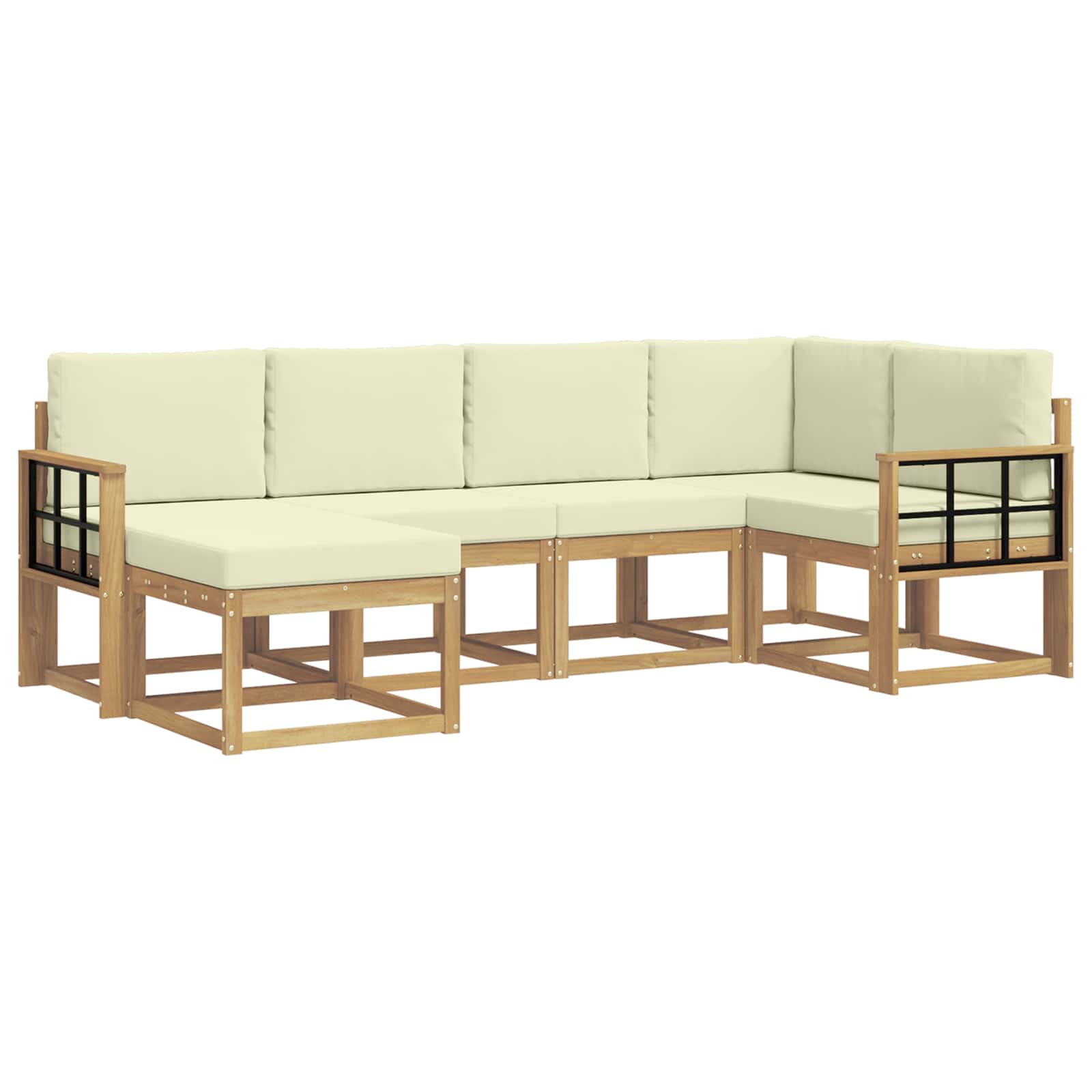 Ensemble de canapés d'extérieur 6 pcs Blanc et crème Polyester - XIOS