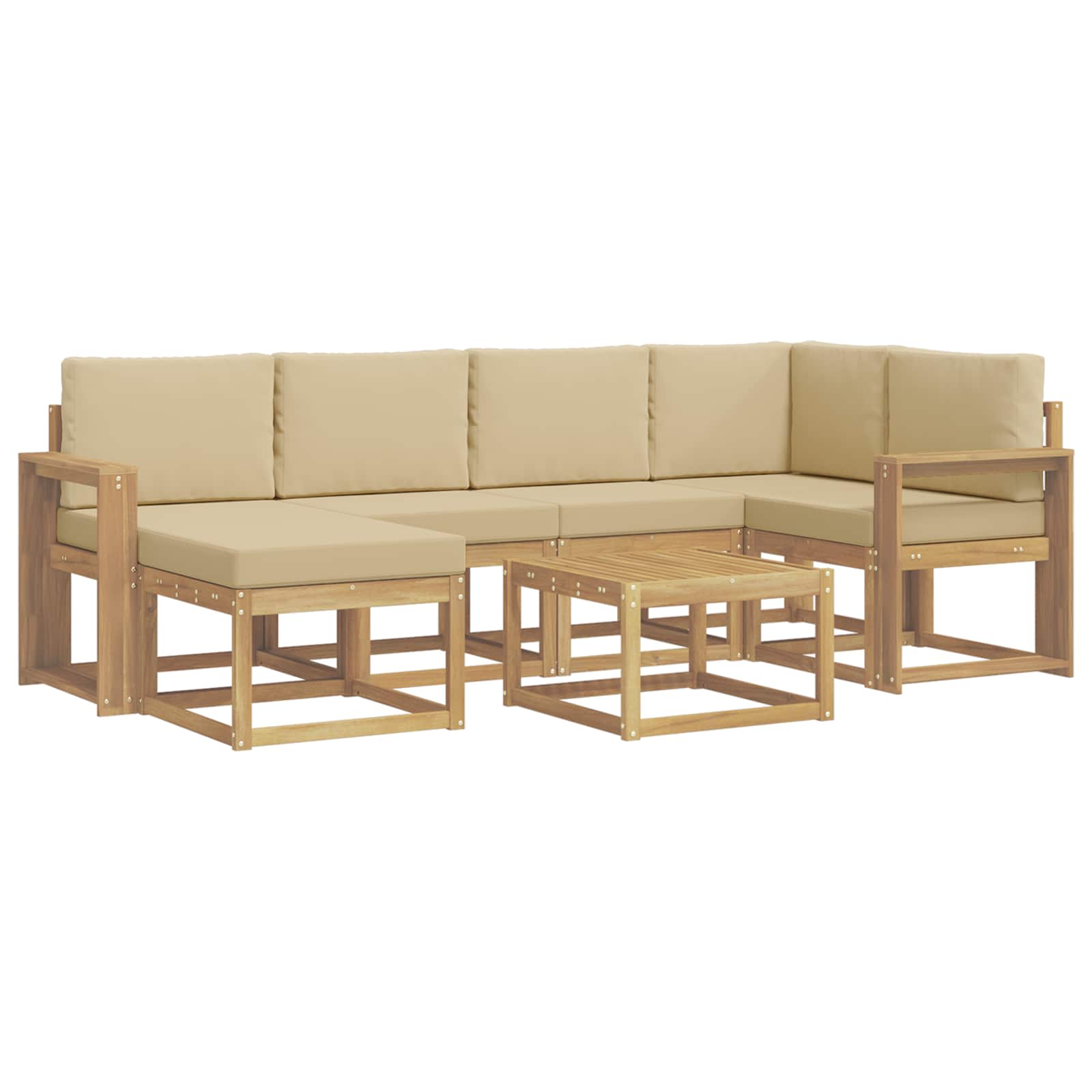 Ensemble de canapés d'extérieur 7 pcs Blanc et Beige - XIOS
