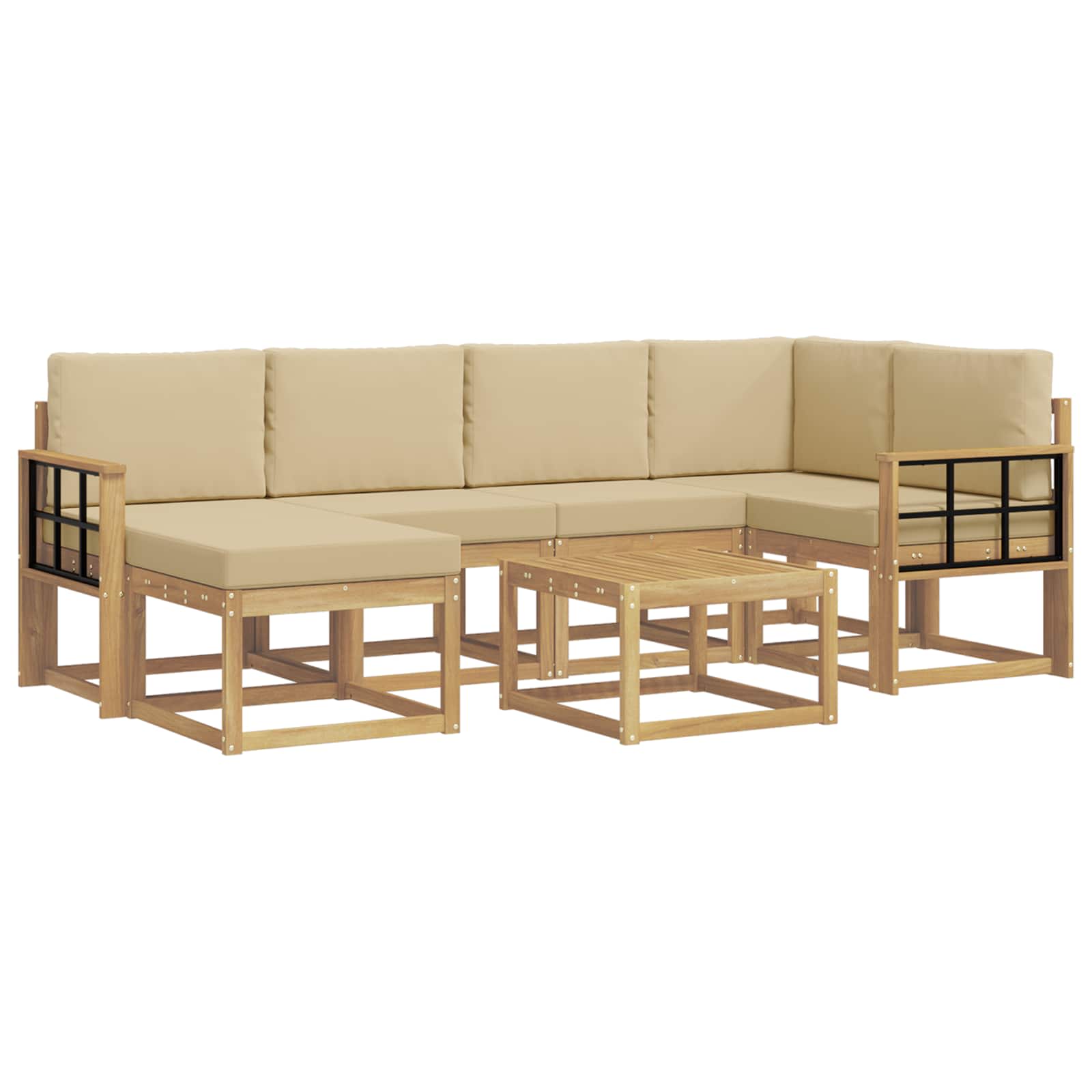 Ensemble de canapés d'extérieur 7 pcs Blanc et Beige - XIOS