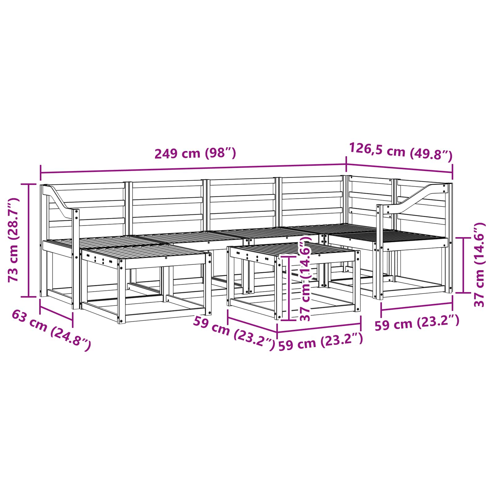 Ensemble de canapés d'extérieur 7 pcs Blanc - XIOS
