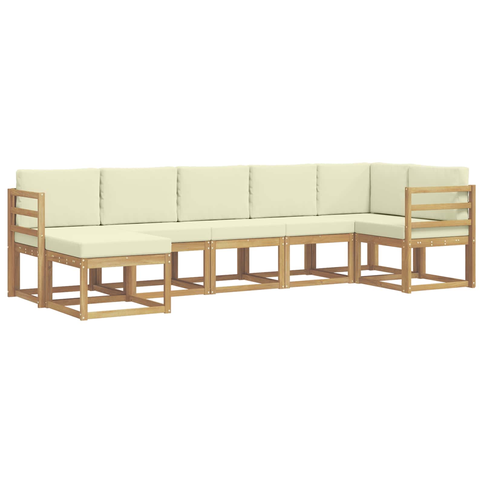 Ensemble de canapés d'extérieur 7 pcs Blanc et crème Polyester - XIOS